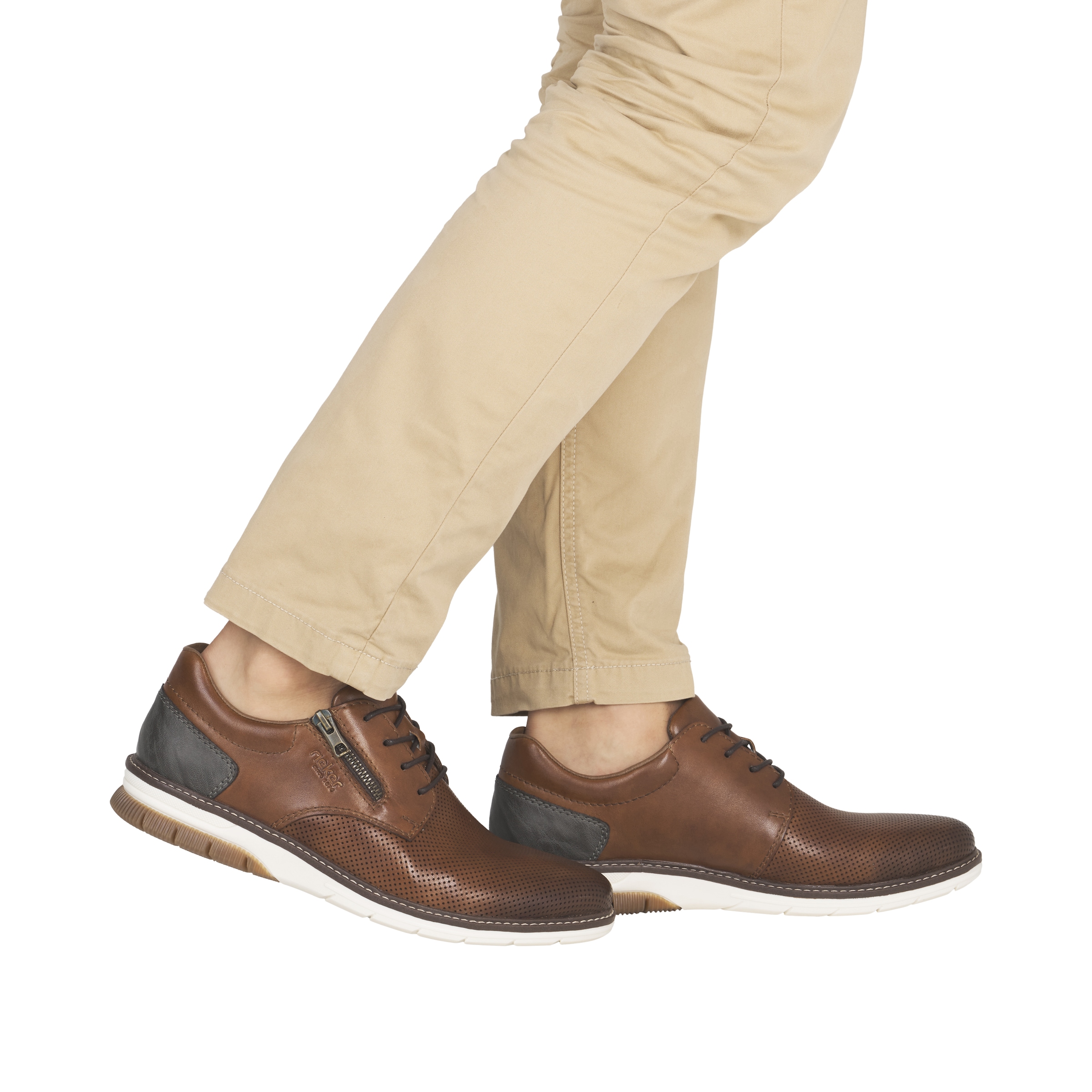 Rieker Schnürschuh  Halbschuh, Freizeitsneaker, Casual-Schnürer mit Perforation