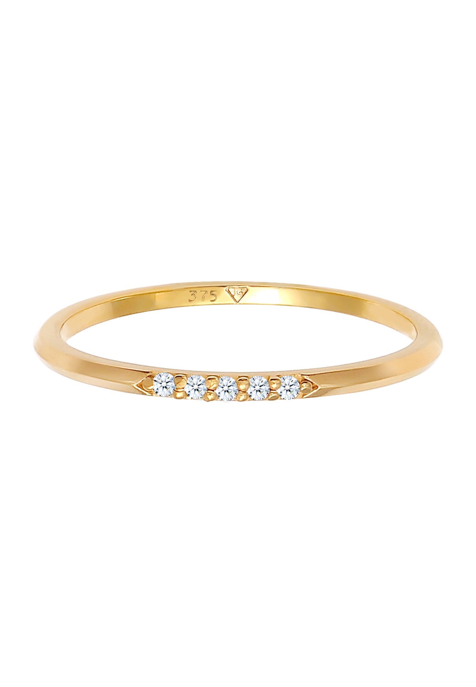 Elli DIAMONDS Ring-Set »Ring Bandring Verlobung Diamanten Elegant Fein 375 Gold«