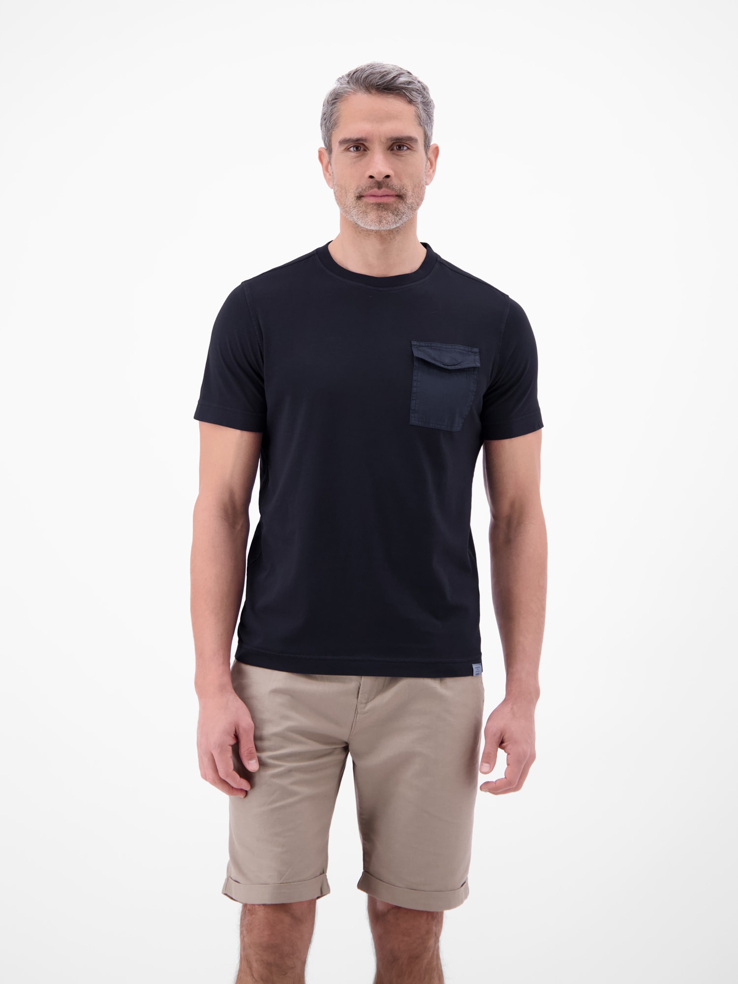 LERROS T-Shirt »T-Shirt mit O-Neck und Brusttasche«