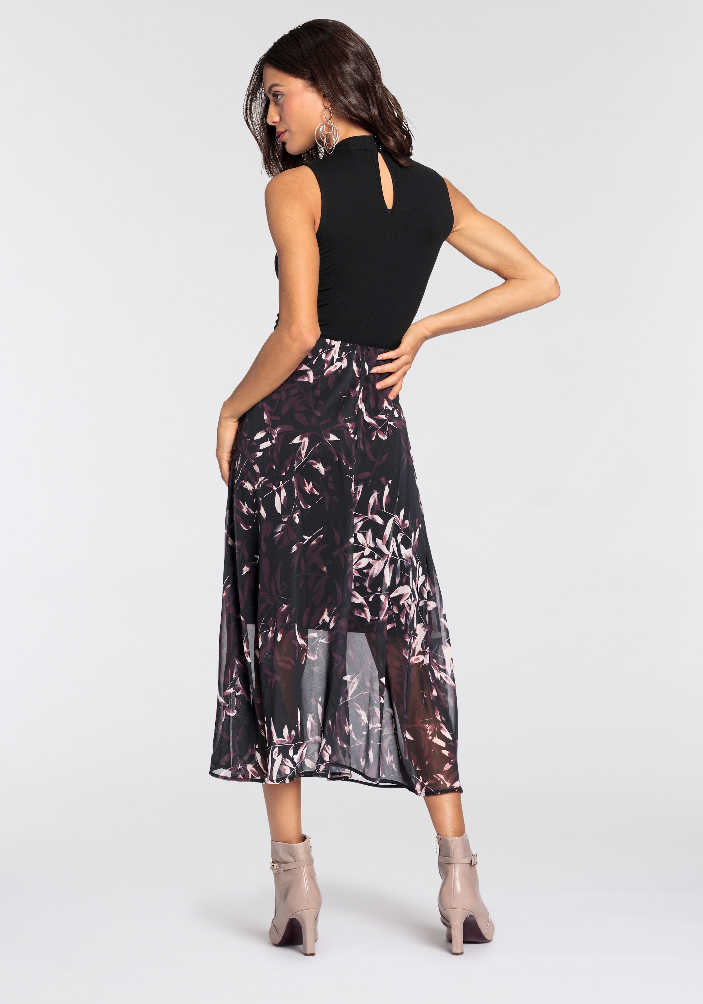 Laura Scott Chiffonkleid, mit elegantem Blumen-Print - NEUE KOLLEKTION