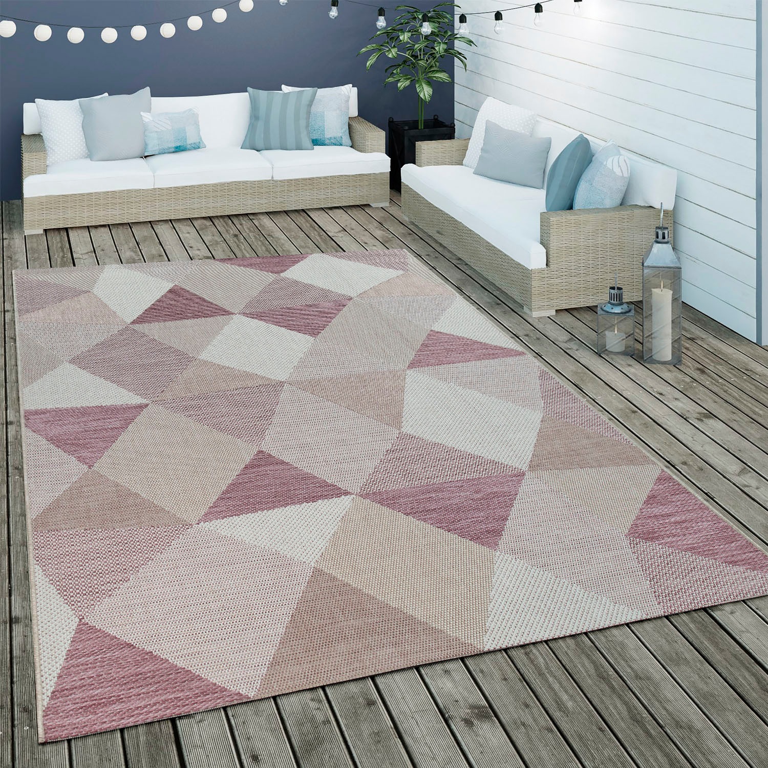 Design, geeignet »Kortrijk Teppich Paco und Pastell-Farben, rechteckig, Home Flachgewebe, In- modernes Outdoor 743«,