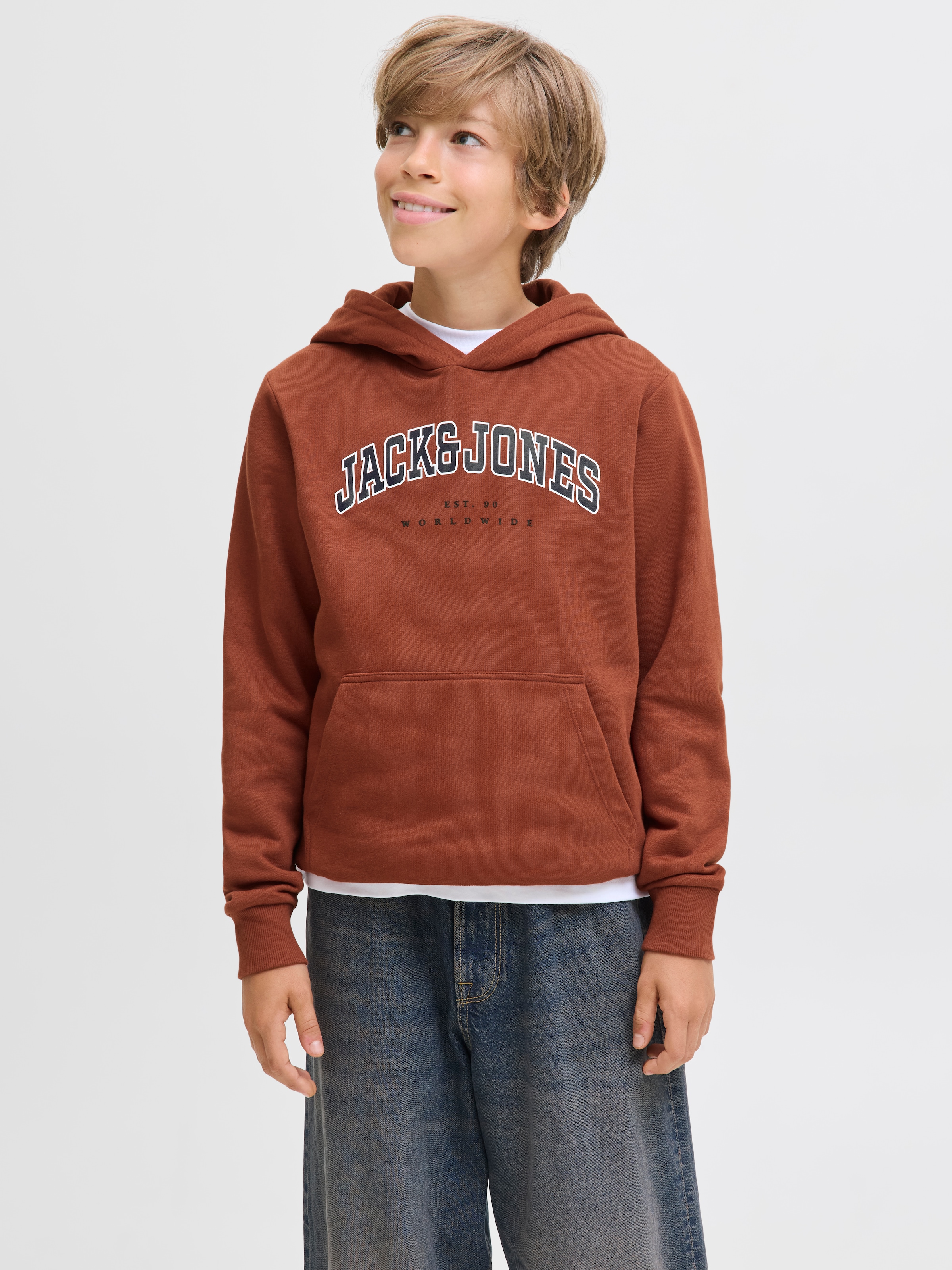 Jack & Jones Junior Kapuzensweatshirt »JJECALEB VARSITY SWEAT HOOD NOOS JNR«
