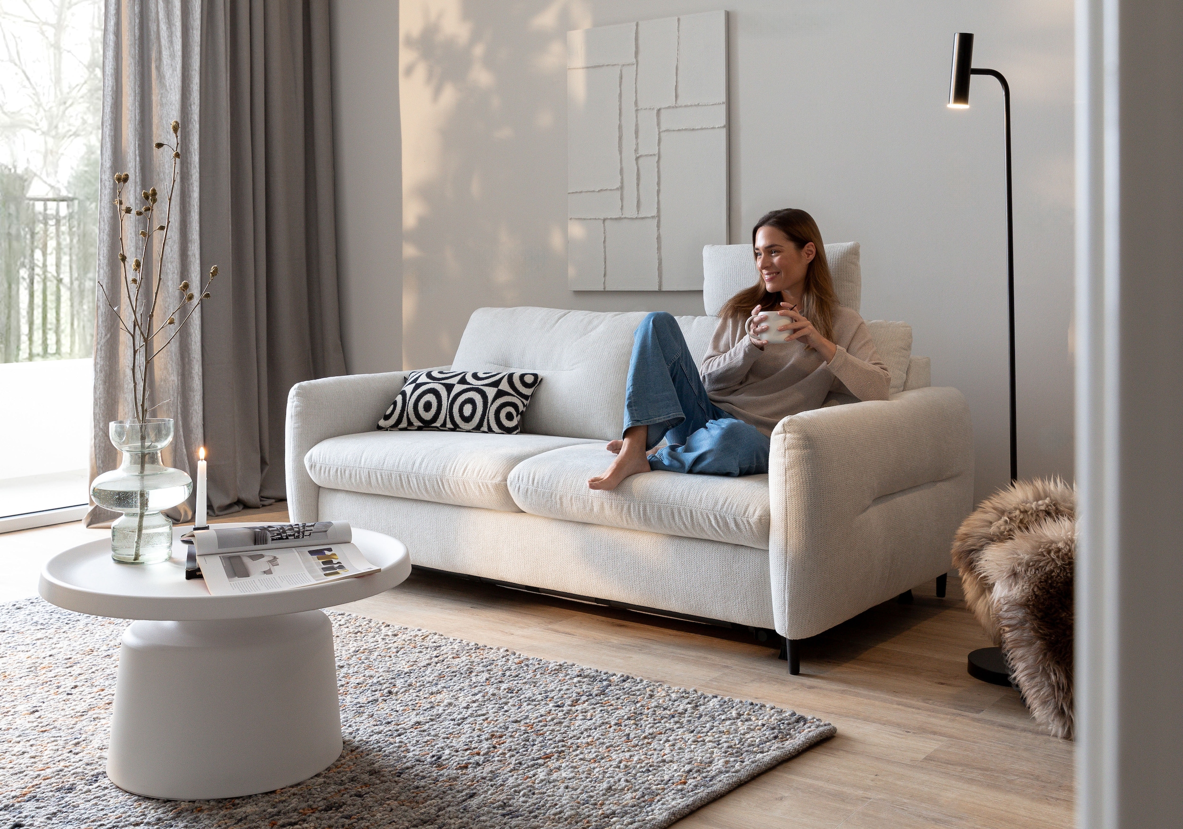Home affaire 2-Sitzer »Clevina, Dauer-Schlafsofa mit Kaltschaummatratze, Breite 176 cm« Sofa & Bett in einem – kinderleicht ausklappbar & freistellbar im Raum