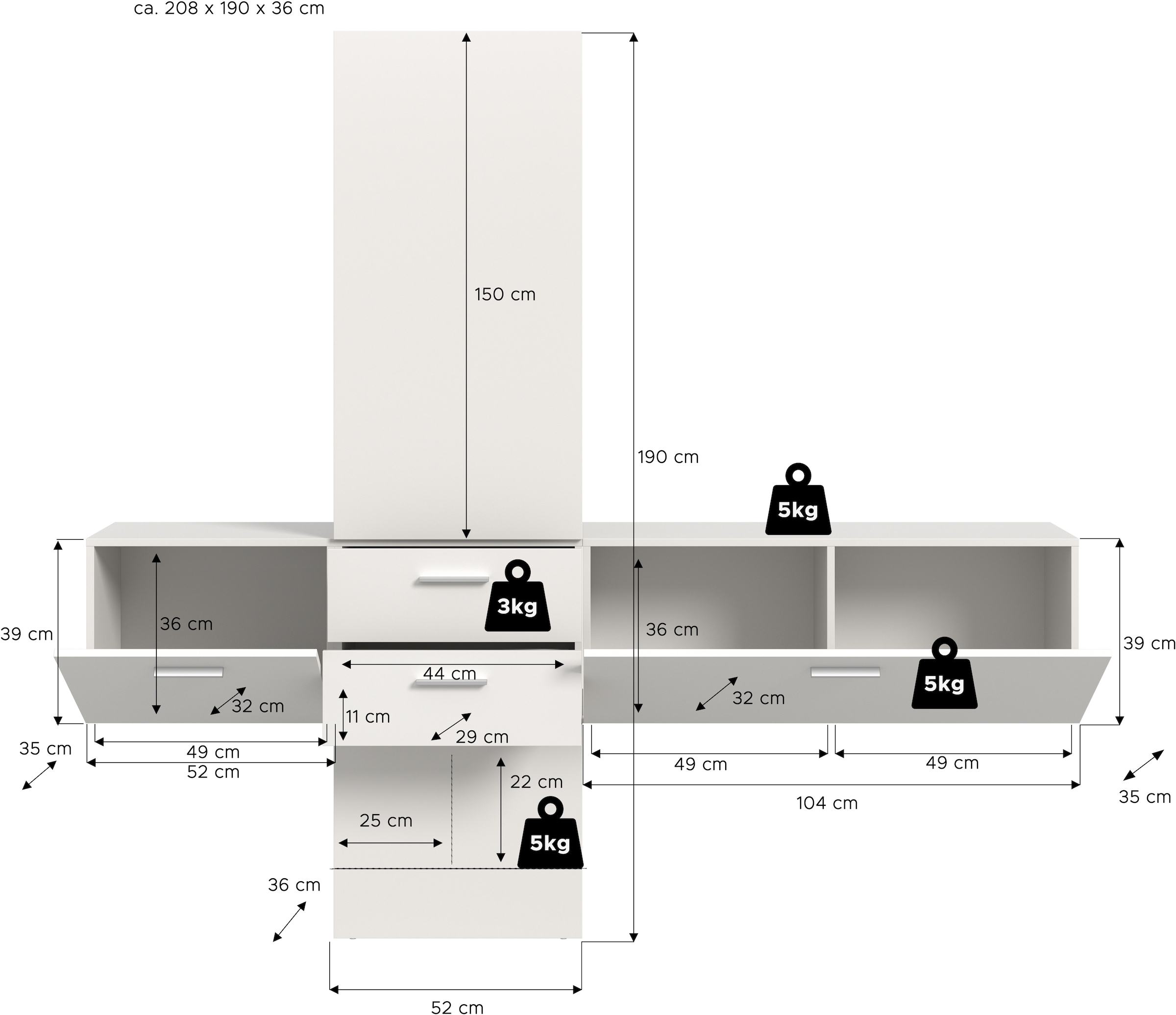 Home affaire Garderoben-Set Set, 3 Stk. tlg.