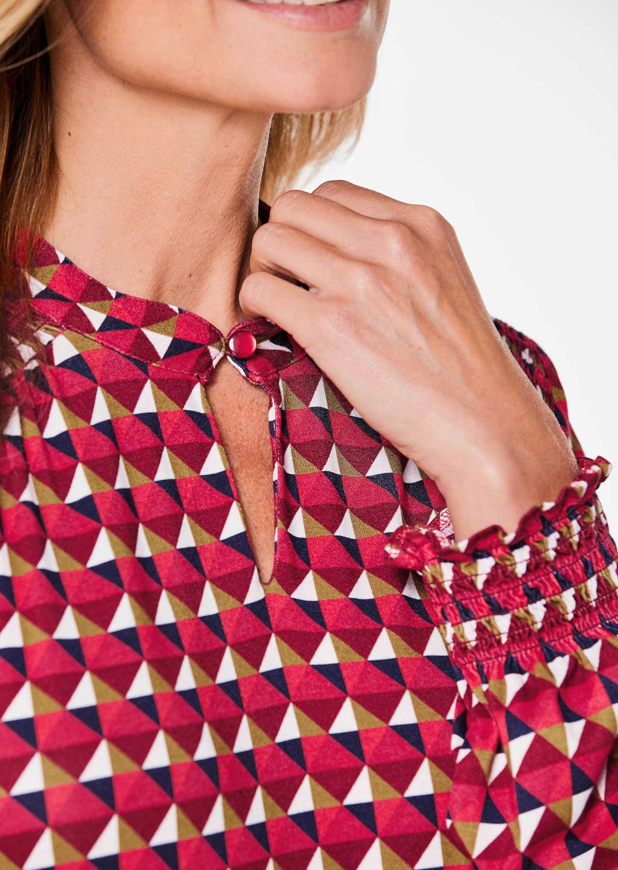 GOLDNER Langarmbluse »Jerseybluse mit modischen Smok-Details« Ohne