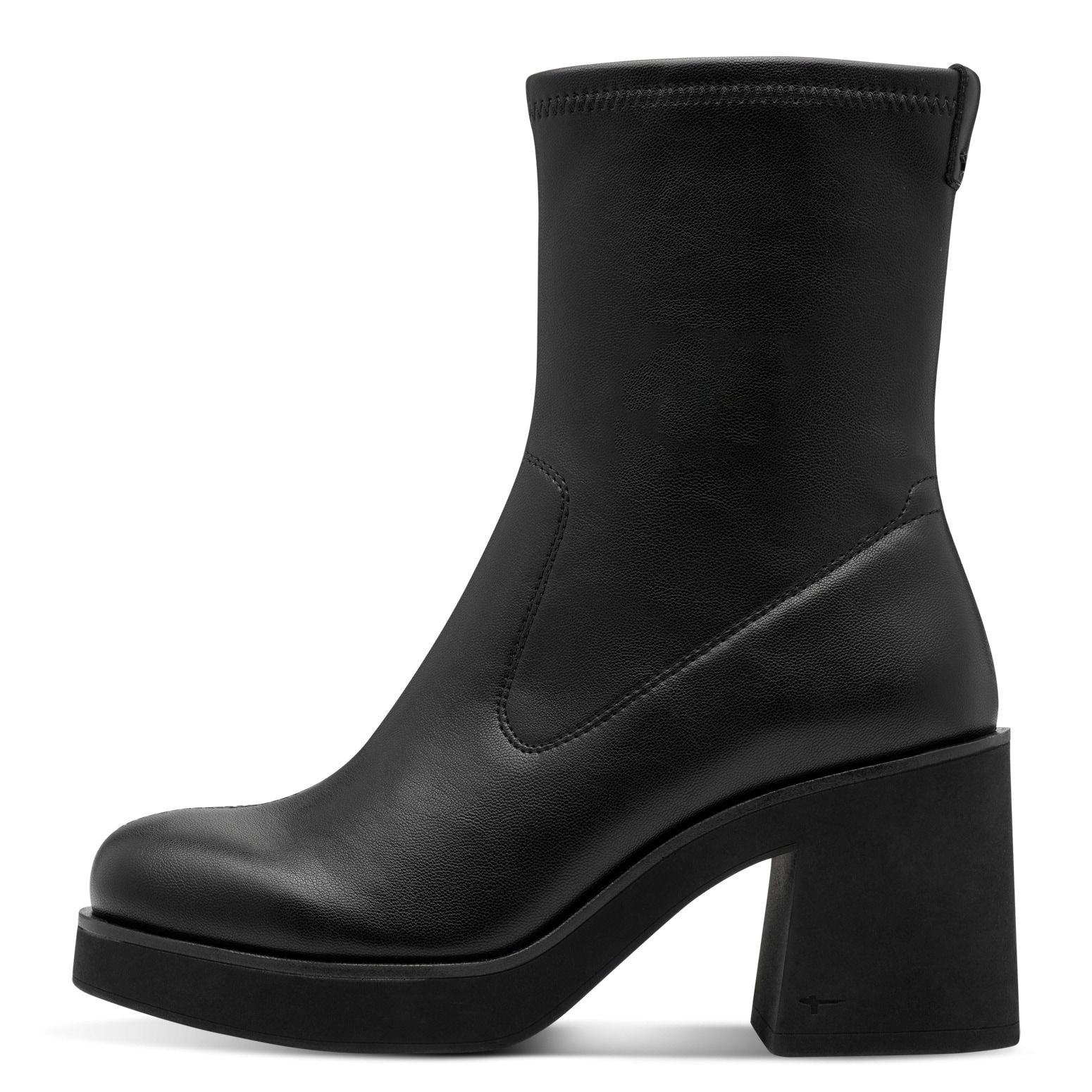 Tamaris Stiefelette  , Blockabsatz, Partyschuh in veganer Verarbeitung