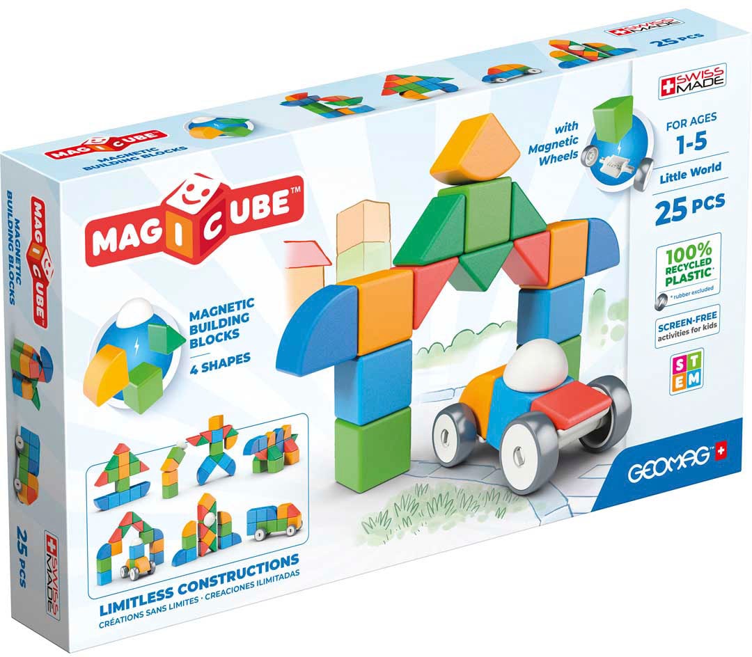 Magnetspielbausteine »GEOMAG™ Magicube Shapes Little World 25«, (25 St.), Made in Europe