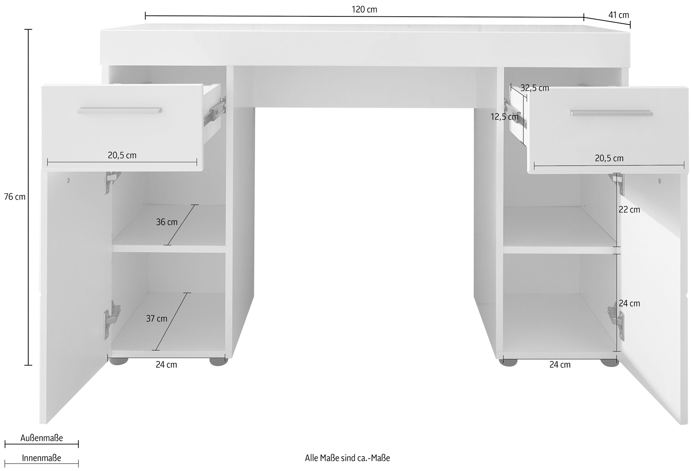 INOSIGN Schreibtisch »Avena«, variabel auch als Schminktisch einsetzbar mit dem Spiegel 88435001