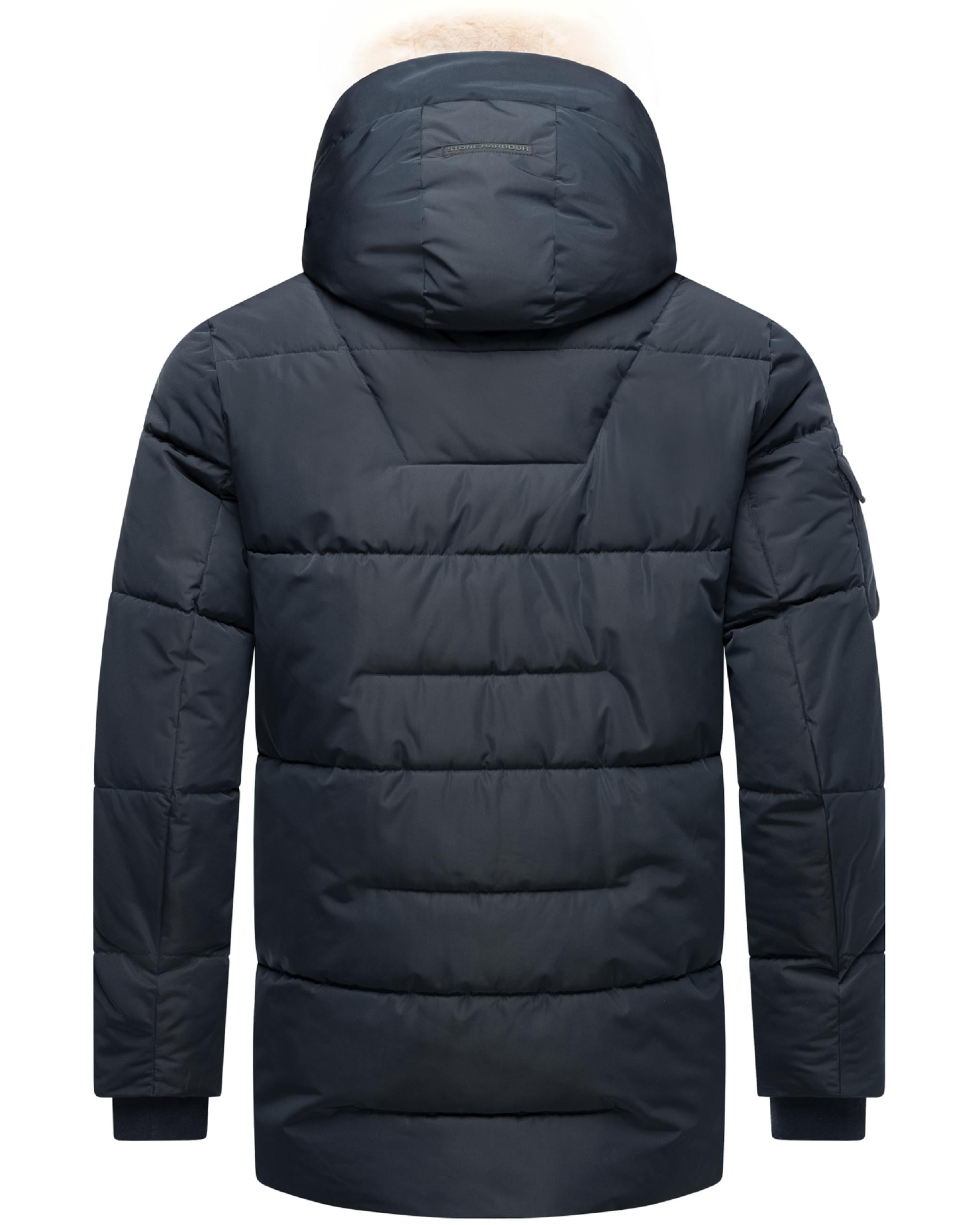 Stone Harbour Winterjacke »Winterjacke Lauroo XX«, mit Kapuze, urbane Herren Steppjacke mit kuscheligem Teddyfleece