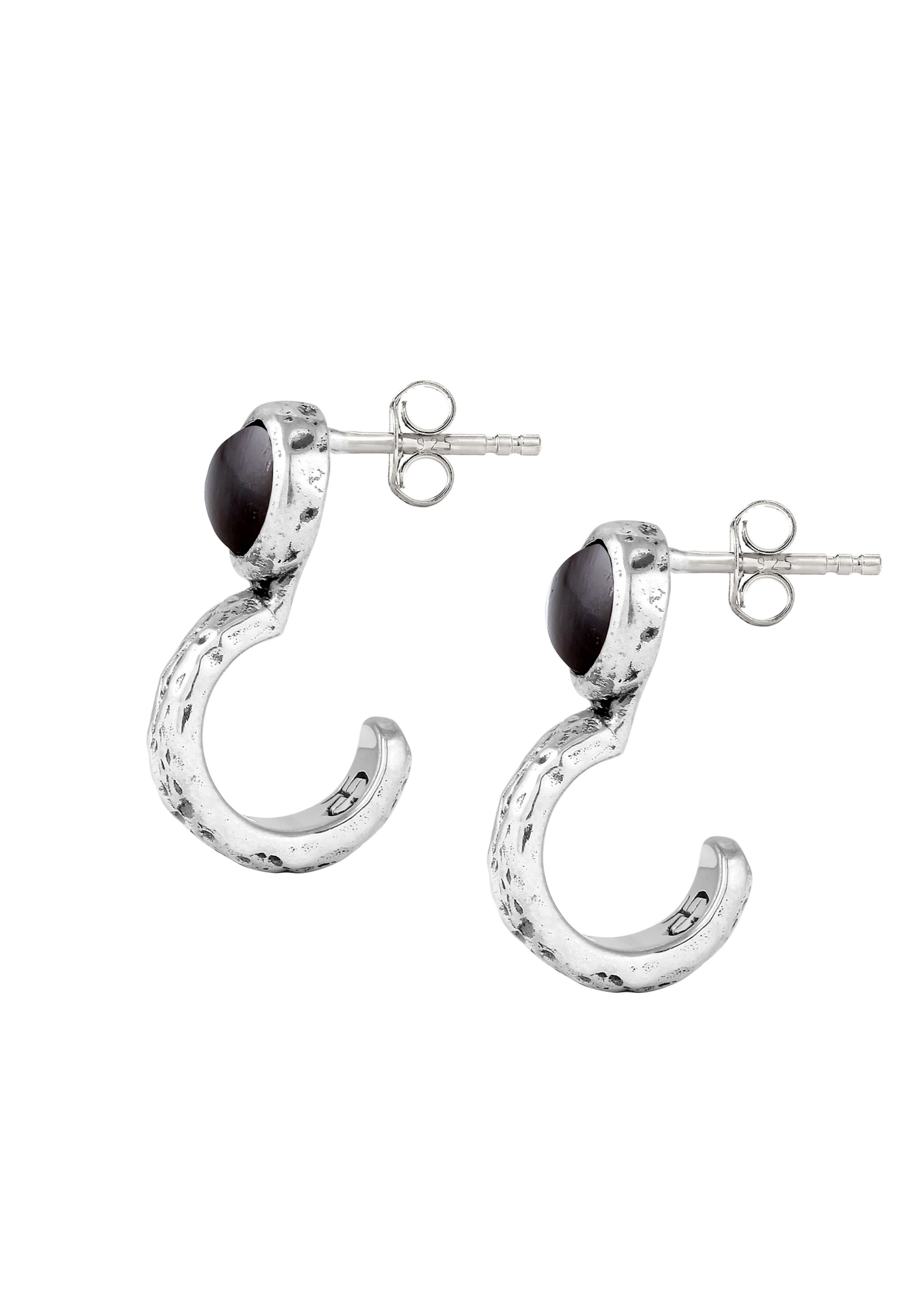 HAZE & GLORY Paar Ohrstecker »Ohrringe Ohrstecker Onyx Schwarz 925 Sterling Silber«