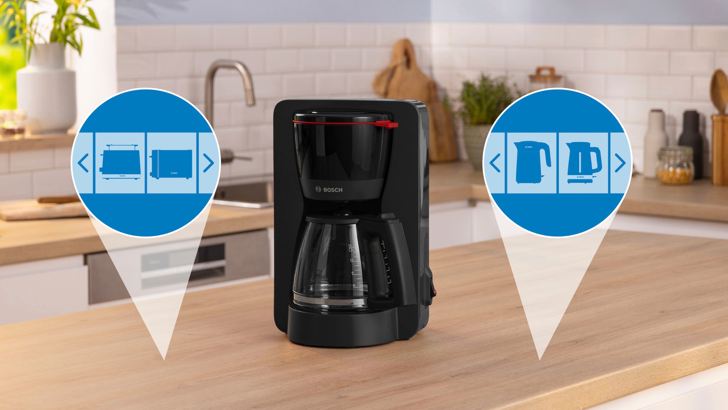 BOSCH Filterkaffeemaschine »MyMoment TKA2M113«, 1,25 l Kaffeekanne, Papierfilter, 1x4, für 10-15 Tassen, Glaskanne, 40min Warmhaltefunktion, 1200 W