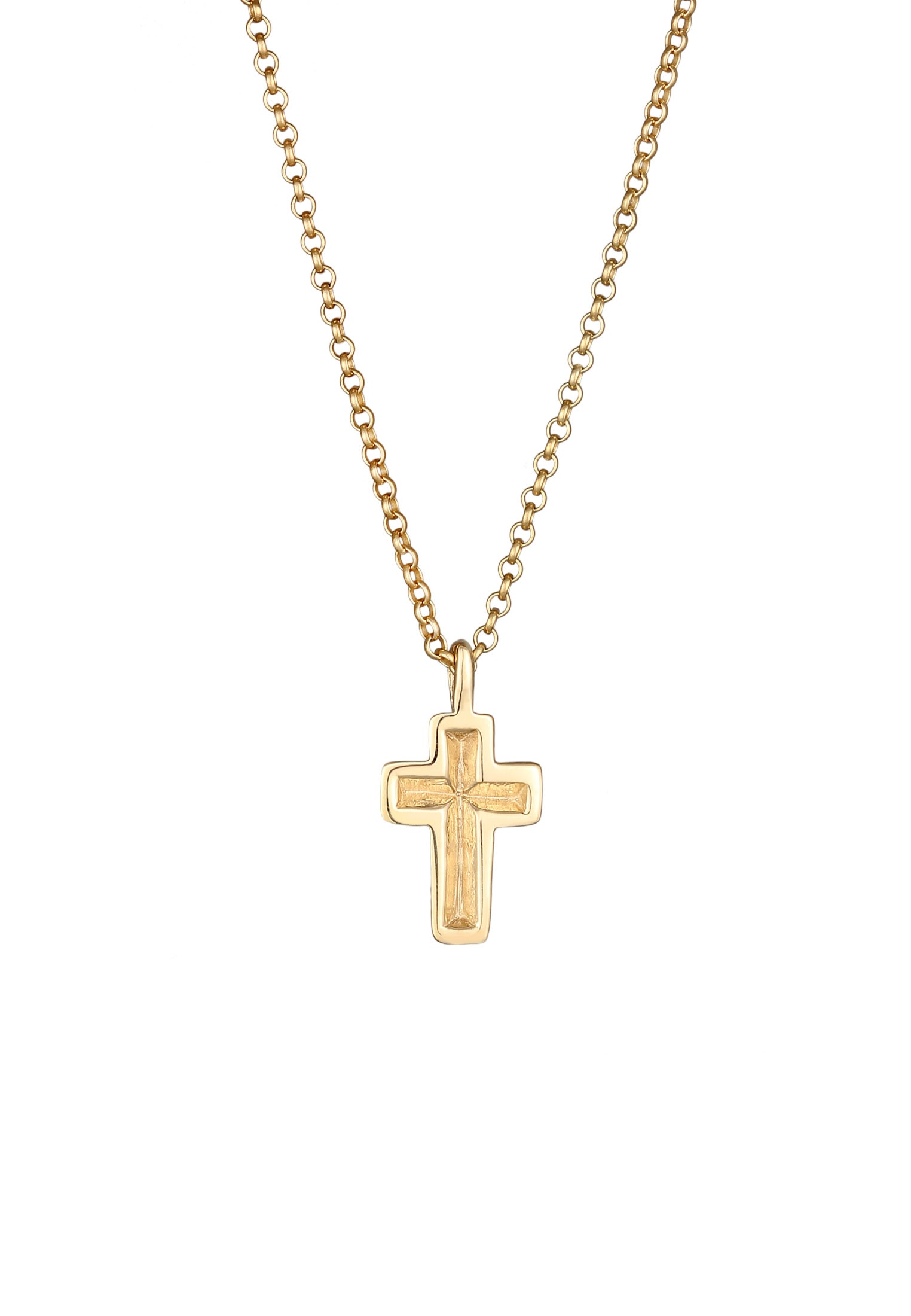 Kuzzoi Kette mit Anhänger »Halskette Kreuz Anhänger 375 Gelbgold«