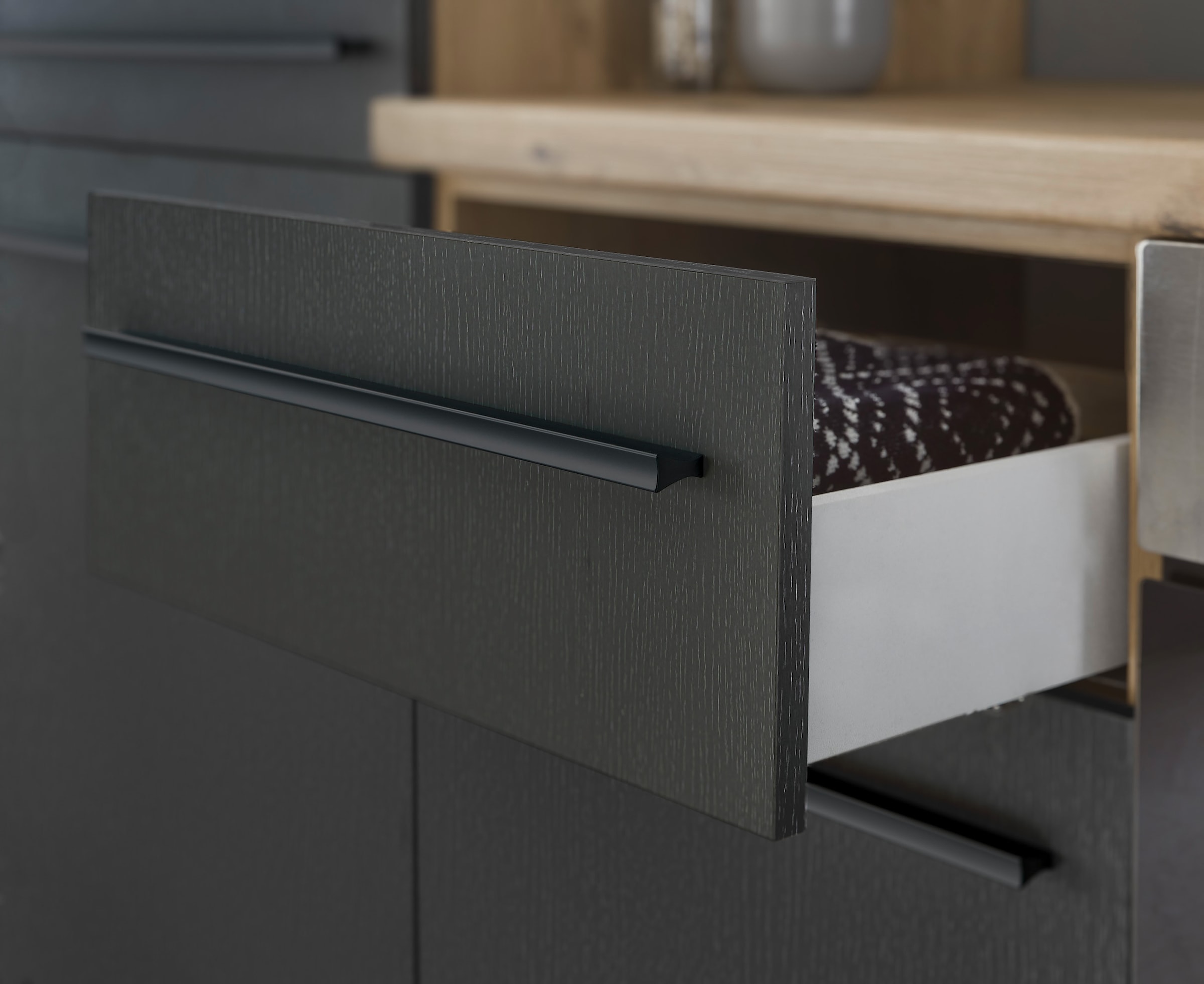 KOCHSTATION Küchenzeile »KS-Florida mit 38mm starker Arbeitsplatte«, Breite 210 cm, wahlweise mit E-Geräten, Soft-Close-Funktion