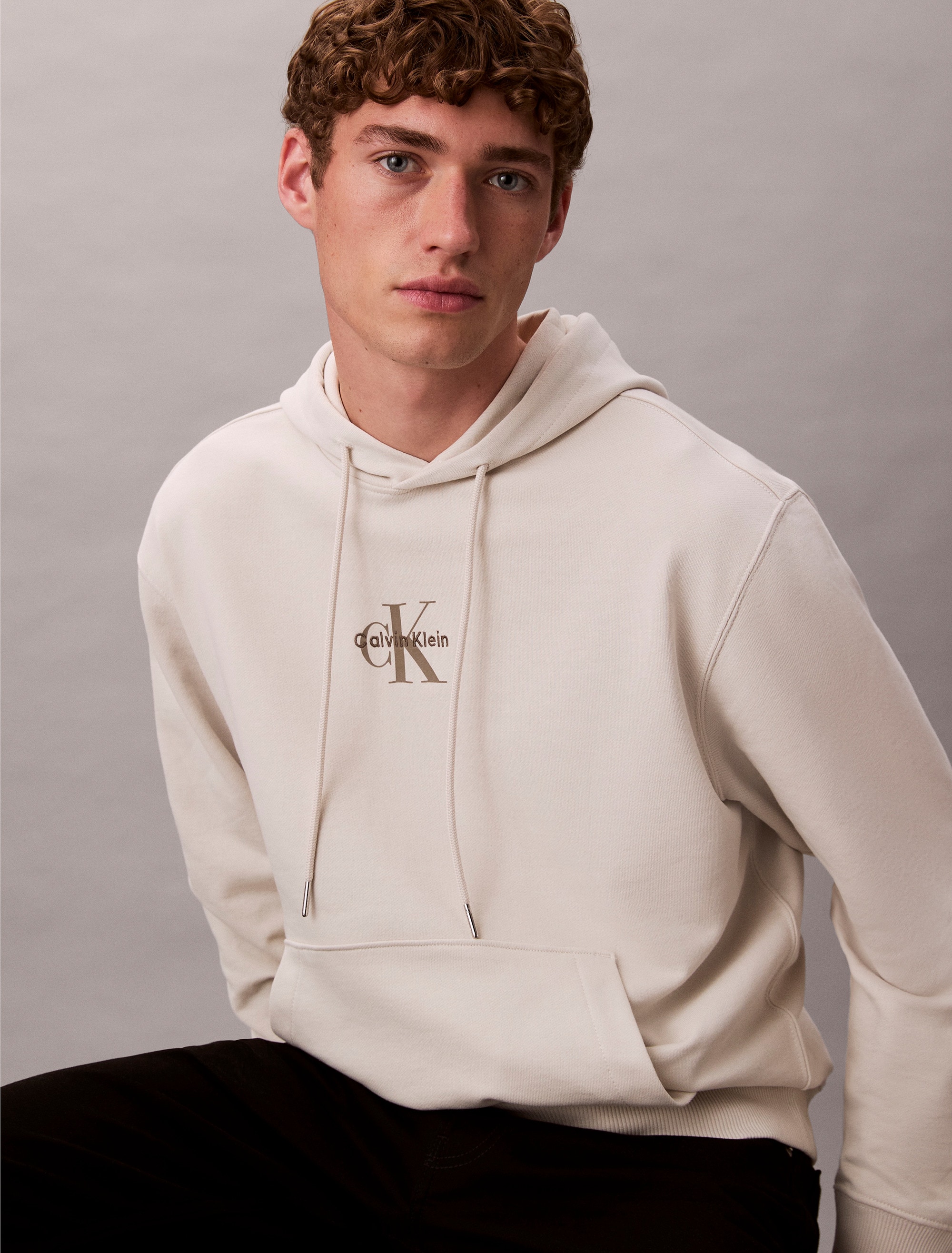 Calvin Klein Jeans Sweatshirt »LS EU 350TERRY MICRO MONOLOGO HO«, Kapuze, regular fit