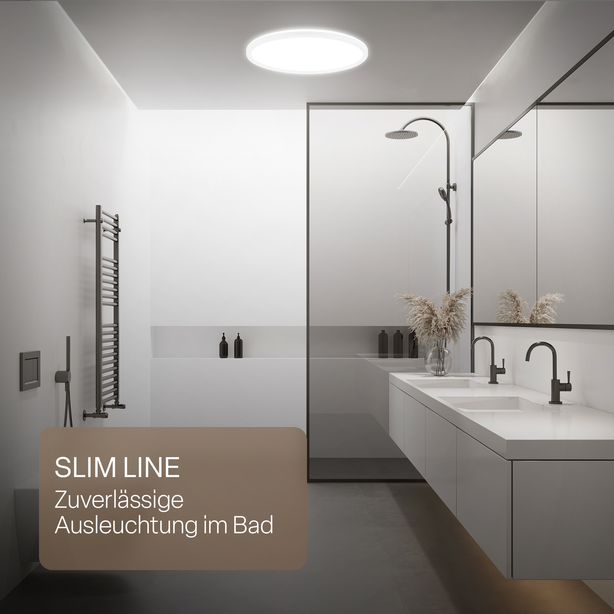 B.K.Licht LED Panel »SHALLOW« LED-Board 1 Stk. Neutralweiß 42x3 cm, Badlampe, Badezimmer, Küche, Wohnzimmer