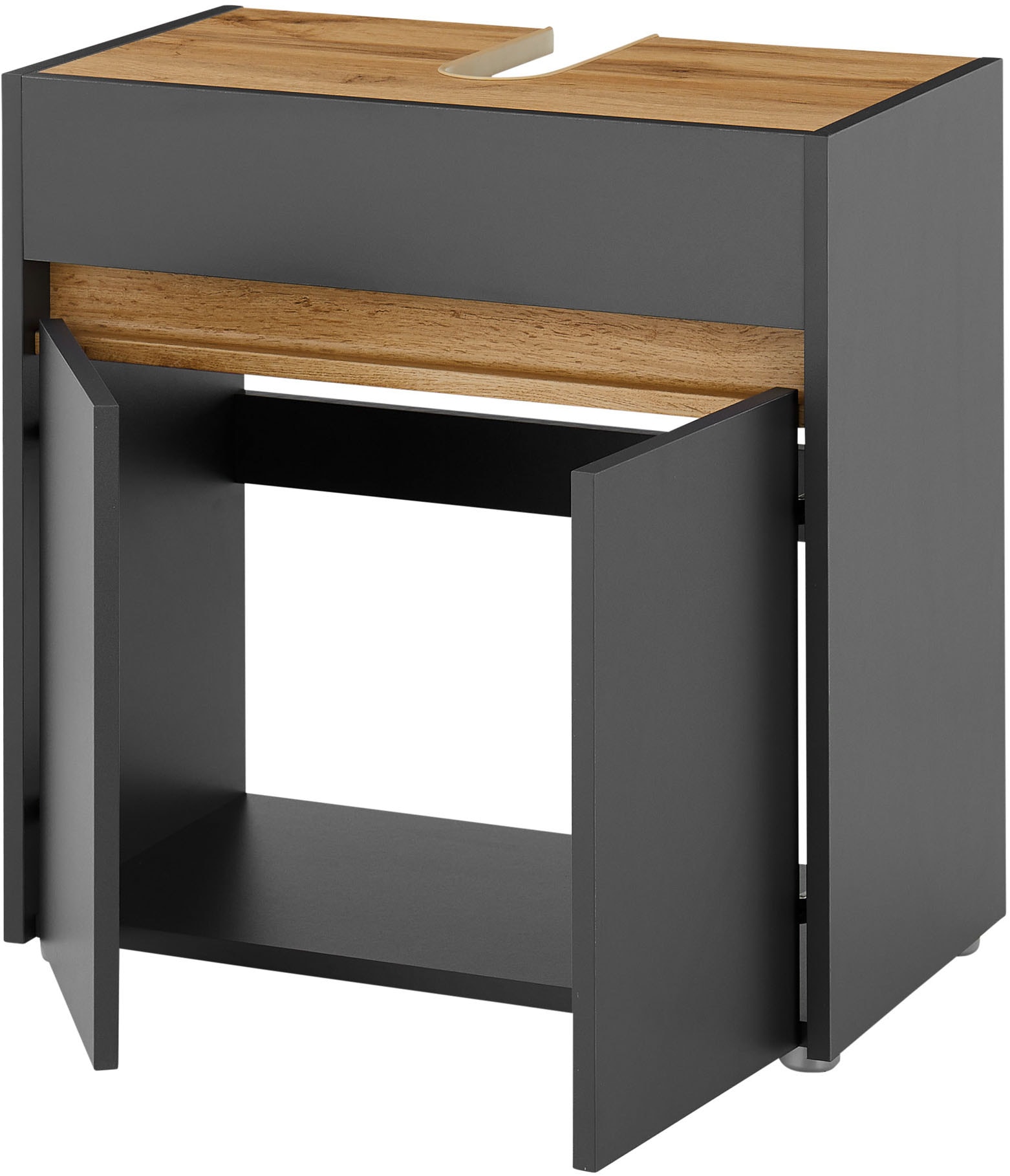 INOSIGN Waschbeckenunterschrank »CITY/GIRON, Waschtisch mit Griffmulde, Badschrank in zeitlosem Design«, in den Farben Weiß und Anthrazit verfügbar, viel Stauraum