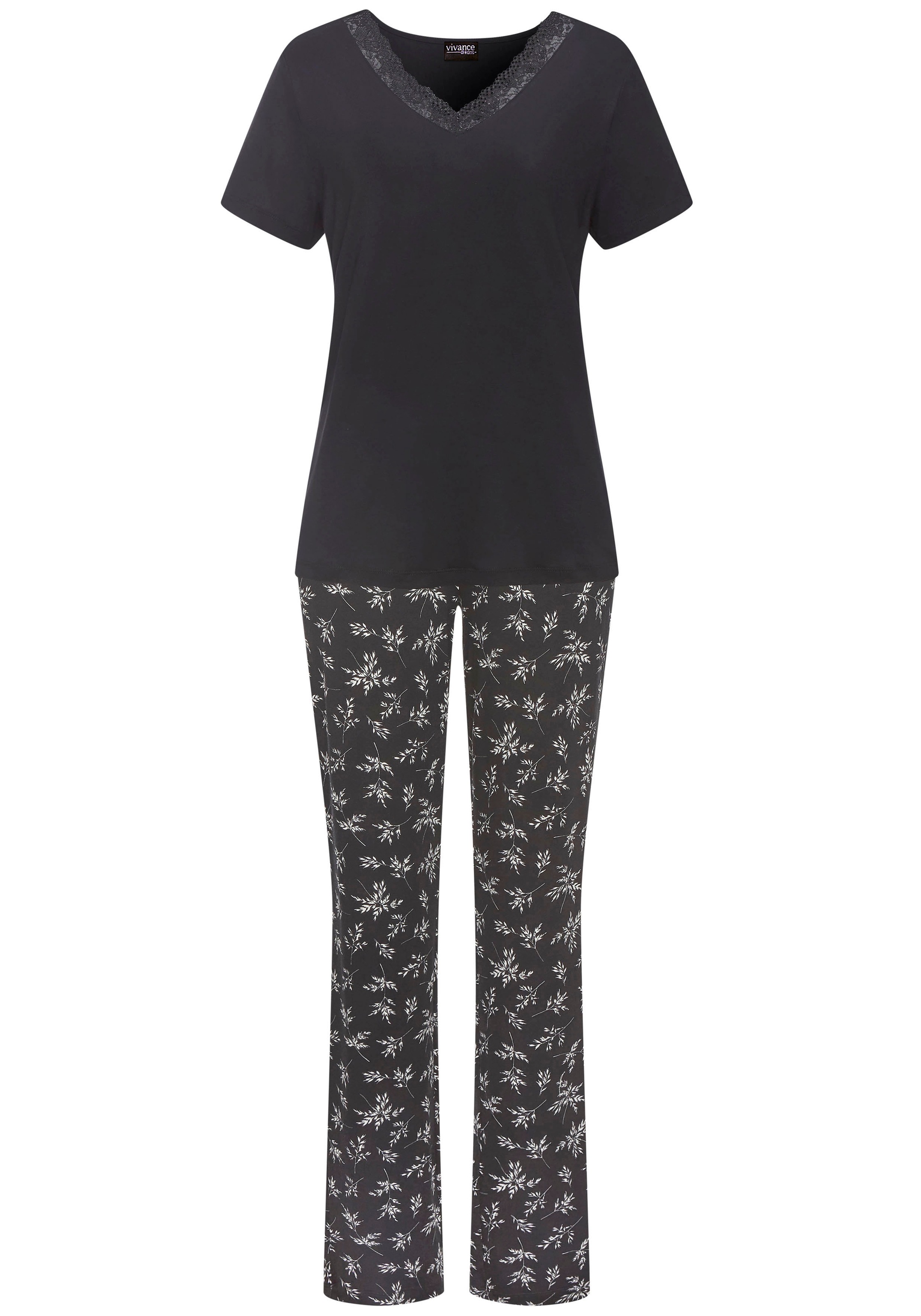 Vivance Dreams Pyjama Set, 2-teilig, 2 mit süßem Blumen-Print