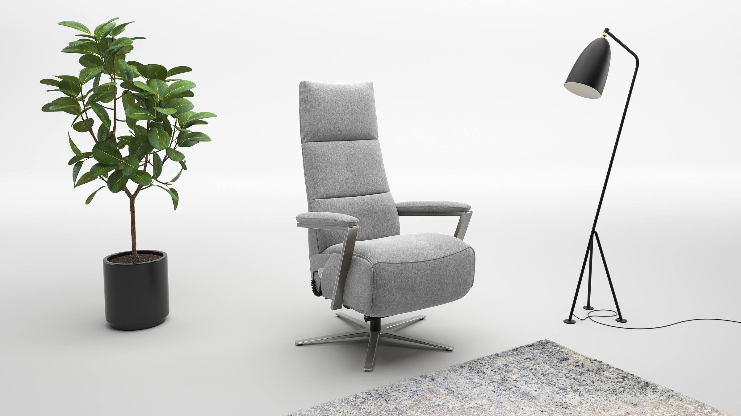 sit&more TV-Sessel »Vario Comfort, inkl. Kopfteilverstellung & 360° Drehfunktion« mit Gasdruck, Höhe der Armlehnen 62cm
