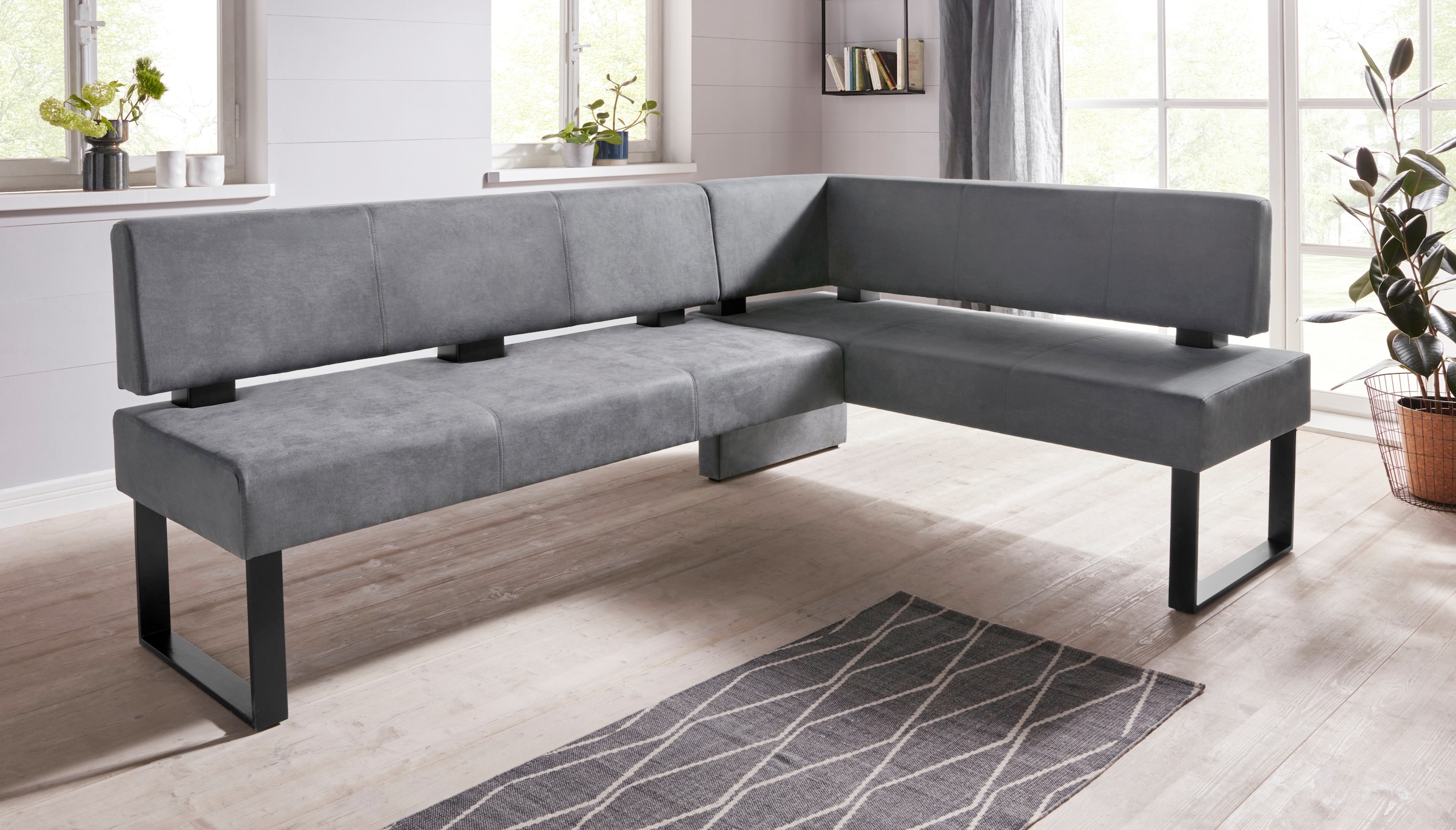 OTTO home Eckbank »Oliver mit Metallgestell, Küchenbank« verschiedene Bezüge Cord Esszimmerbank OTTOs Choice