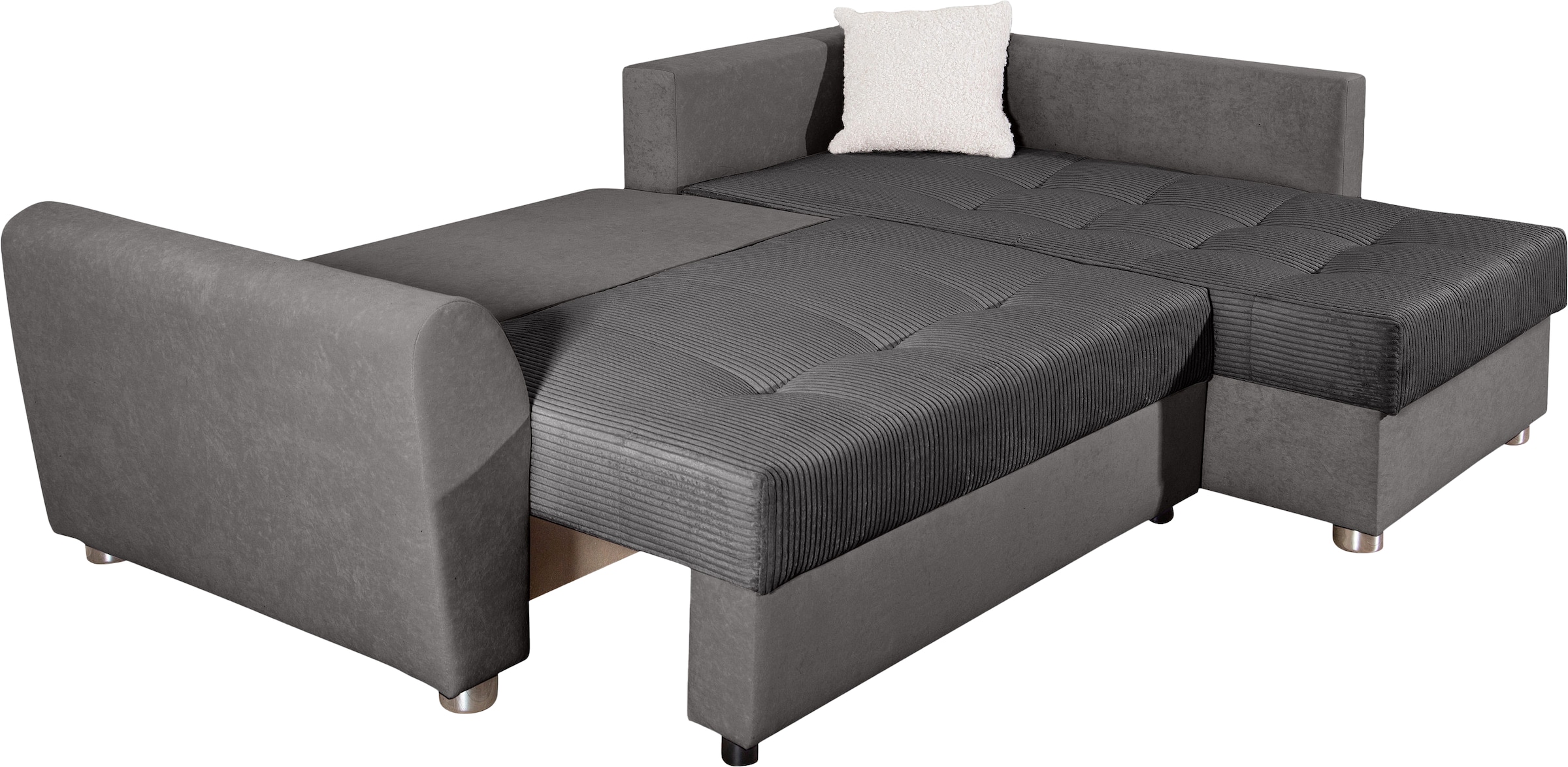 COLLECTION AB Ecksofa »Jana L-Form«, inkl. Bettfunktion,Bettkasten und Bonnelfederkern