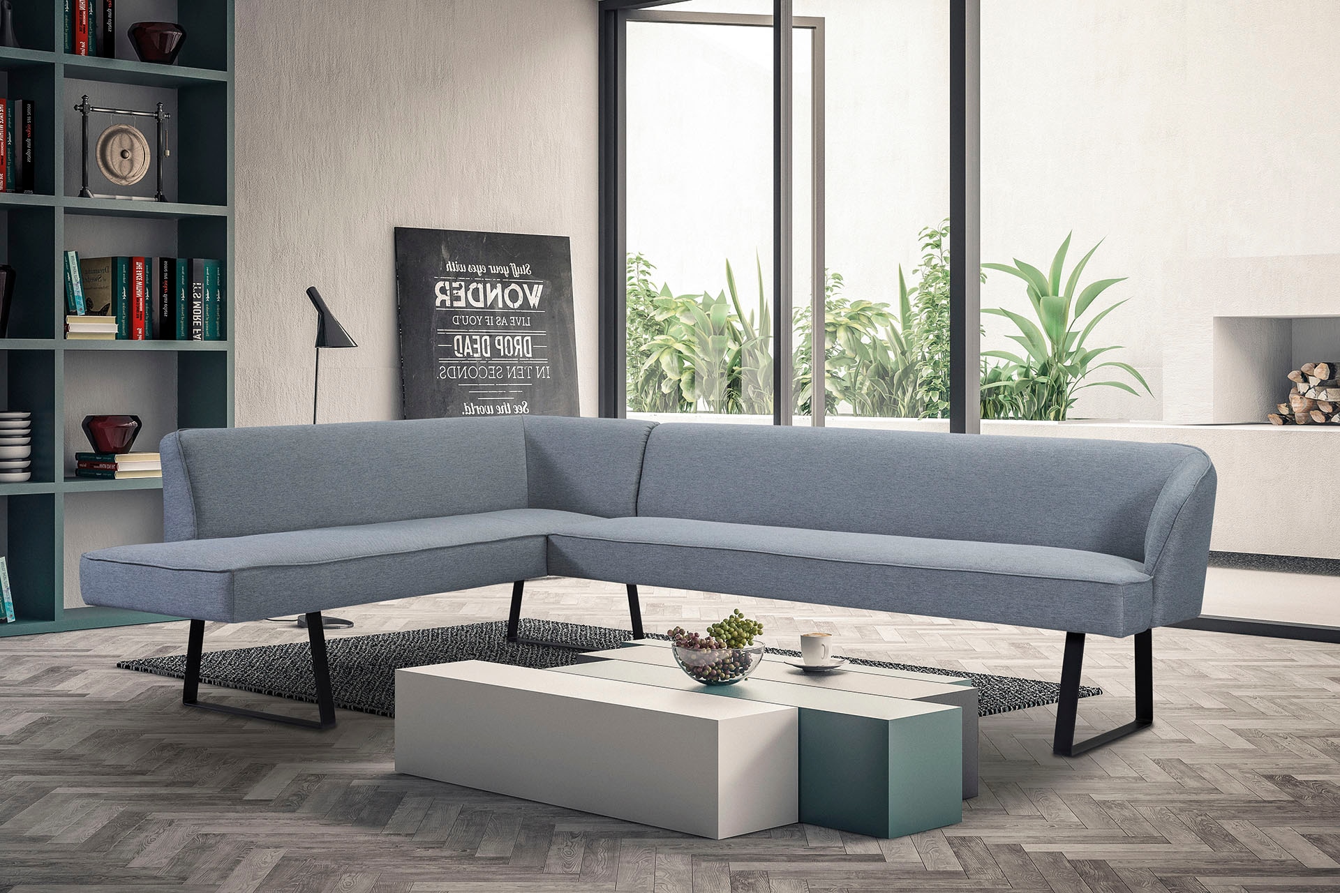 exxpo - sofa fashion Eckbank »Americano« mit Keder und Metallfüßen, Bezug in verschiedenen Qualitäten