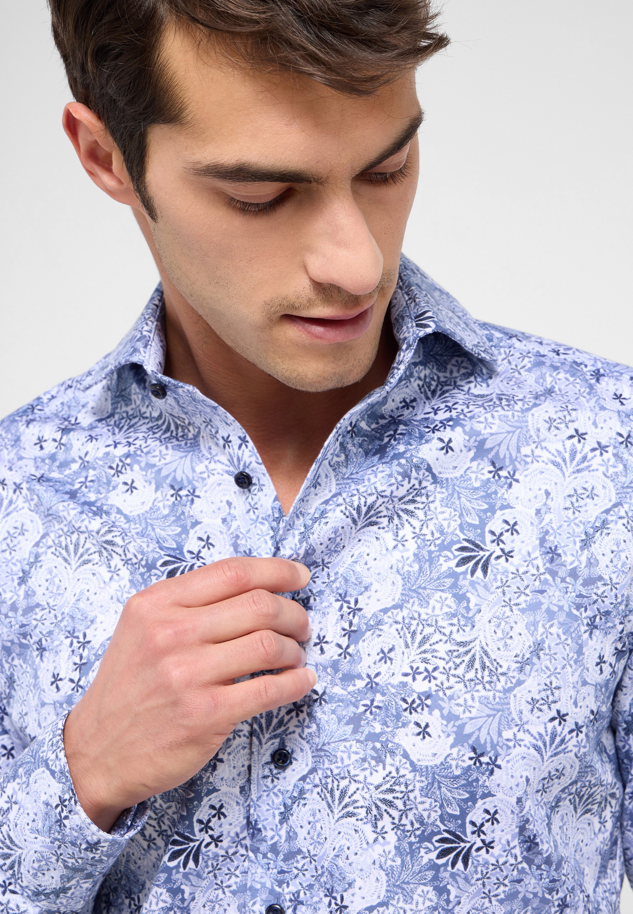 Eterna Langarmhemd »SLIM FIT« EASY IRON (bügelleicht)