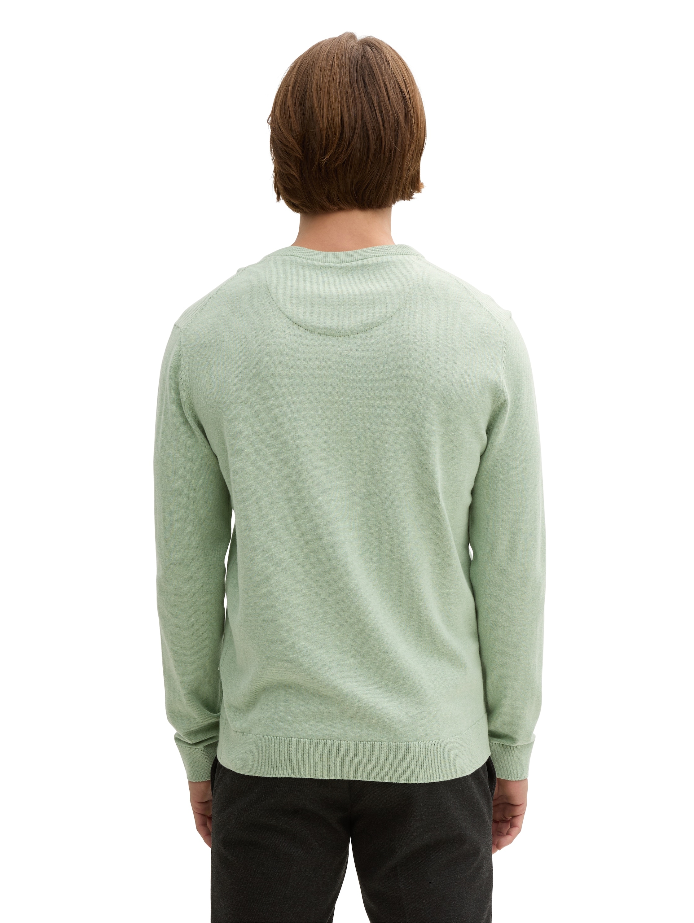 TOM TAILOR V-Ausschnitt-Pullover, mit kleiner Logo-Stickerei