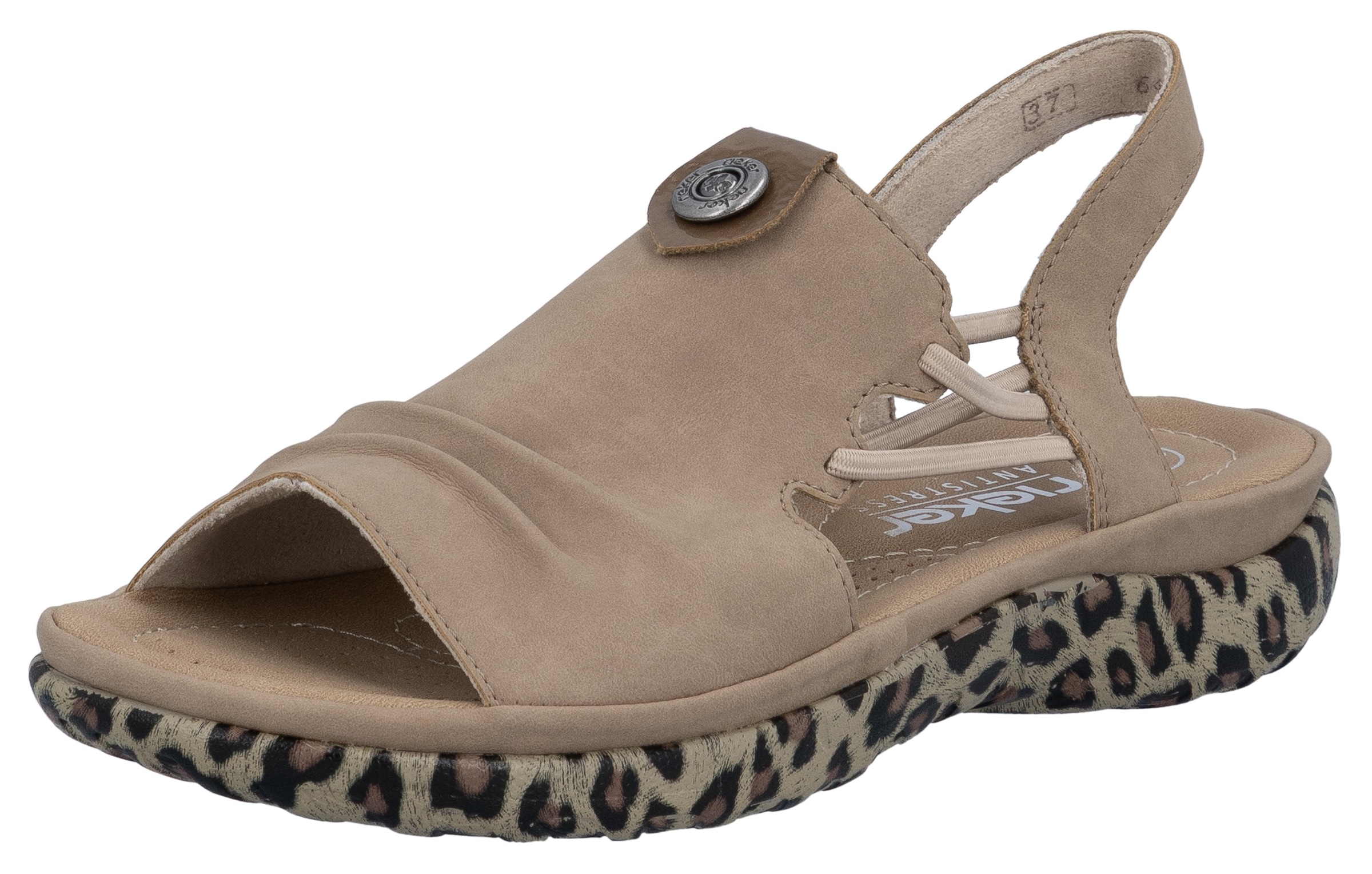 Rieker Sandale  Sommerschuh, Urlaubsschuh, Schlupfschuh mit seitlichen Gummizügen