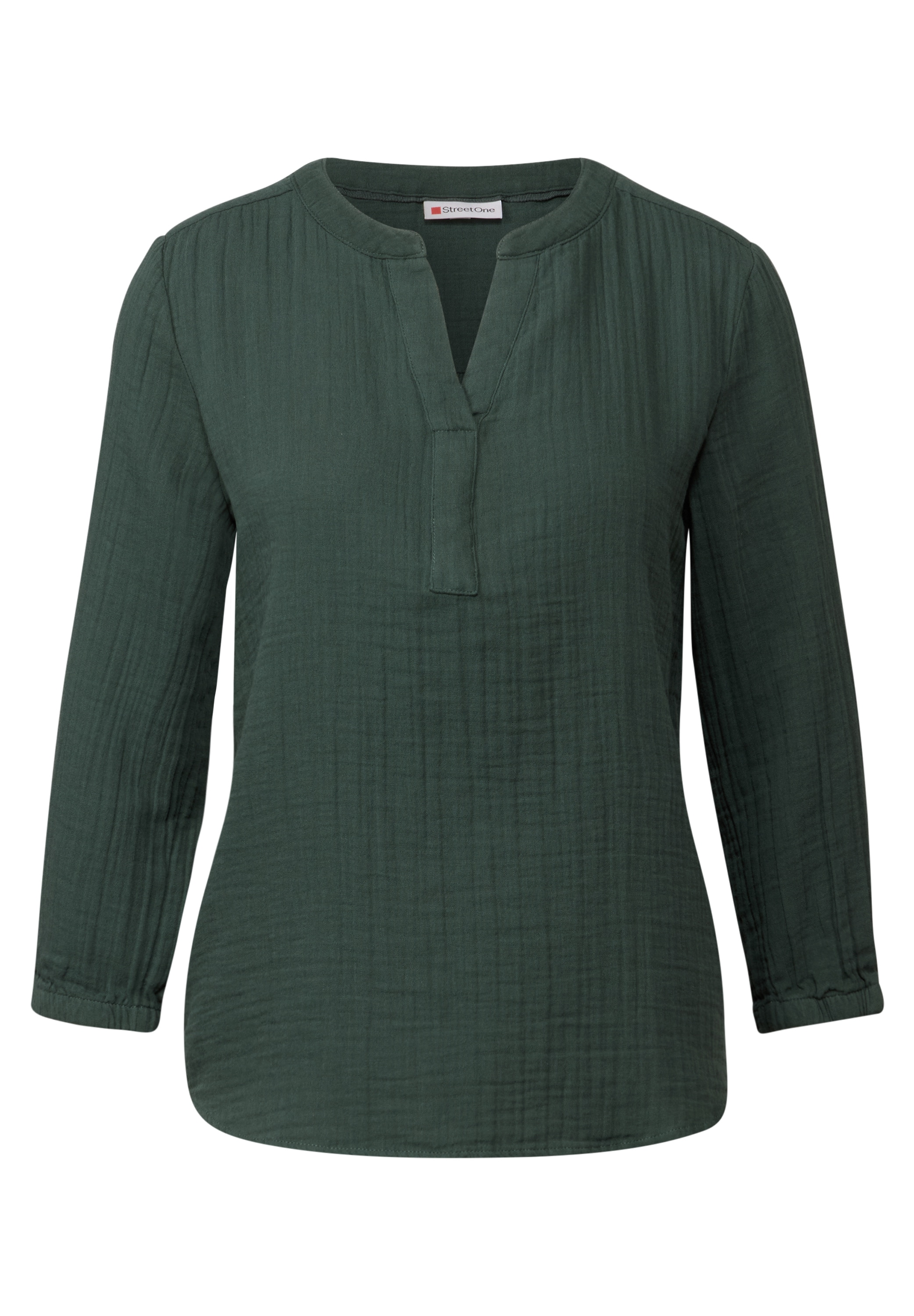 STREET ONE Hemdbluse, 3/4-Arm im Musselin-Look