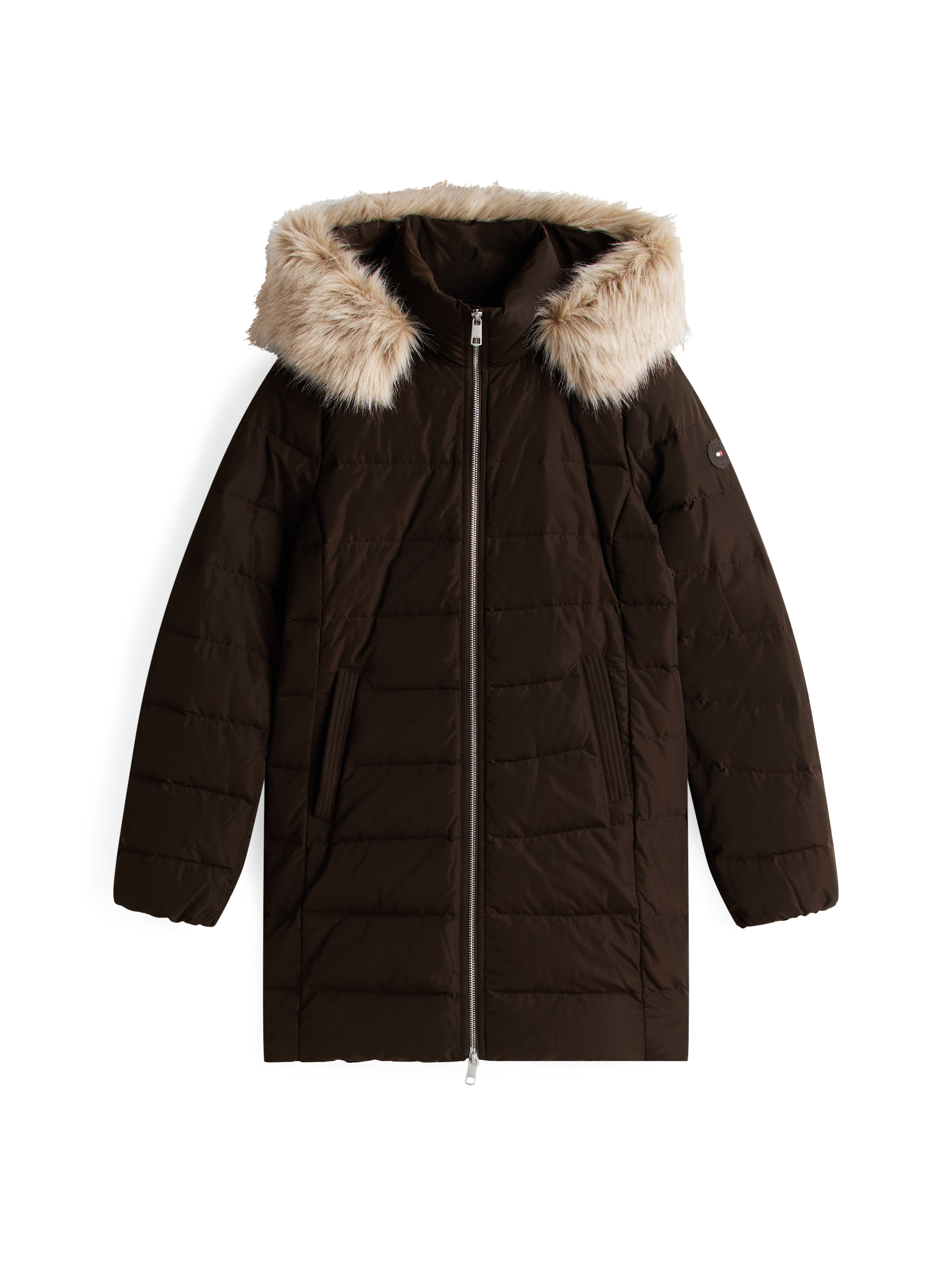 Tommy Hilfiger Steppmantel »MW DOWN SLIM COAT WITH FUR« mit Fellimitat