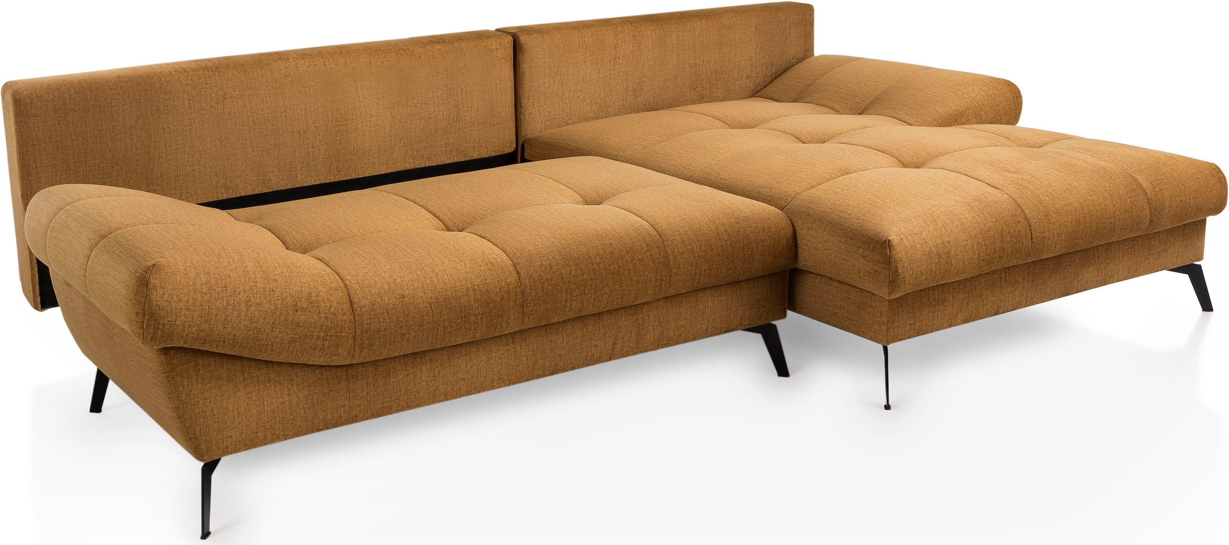 exxpo - sofa fashion Ecksofa »Olmedo, extravagantes Design und toller Sitzkomfort, L-Form«, inklusive Bettfunktion, Bettkasten und Rückenkissen