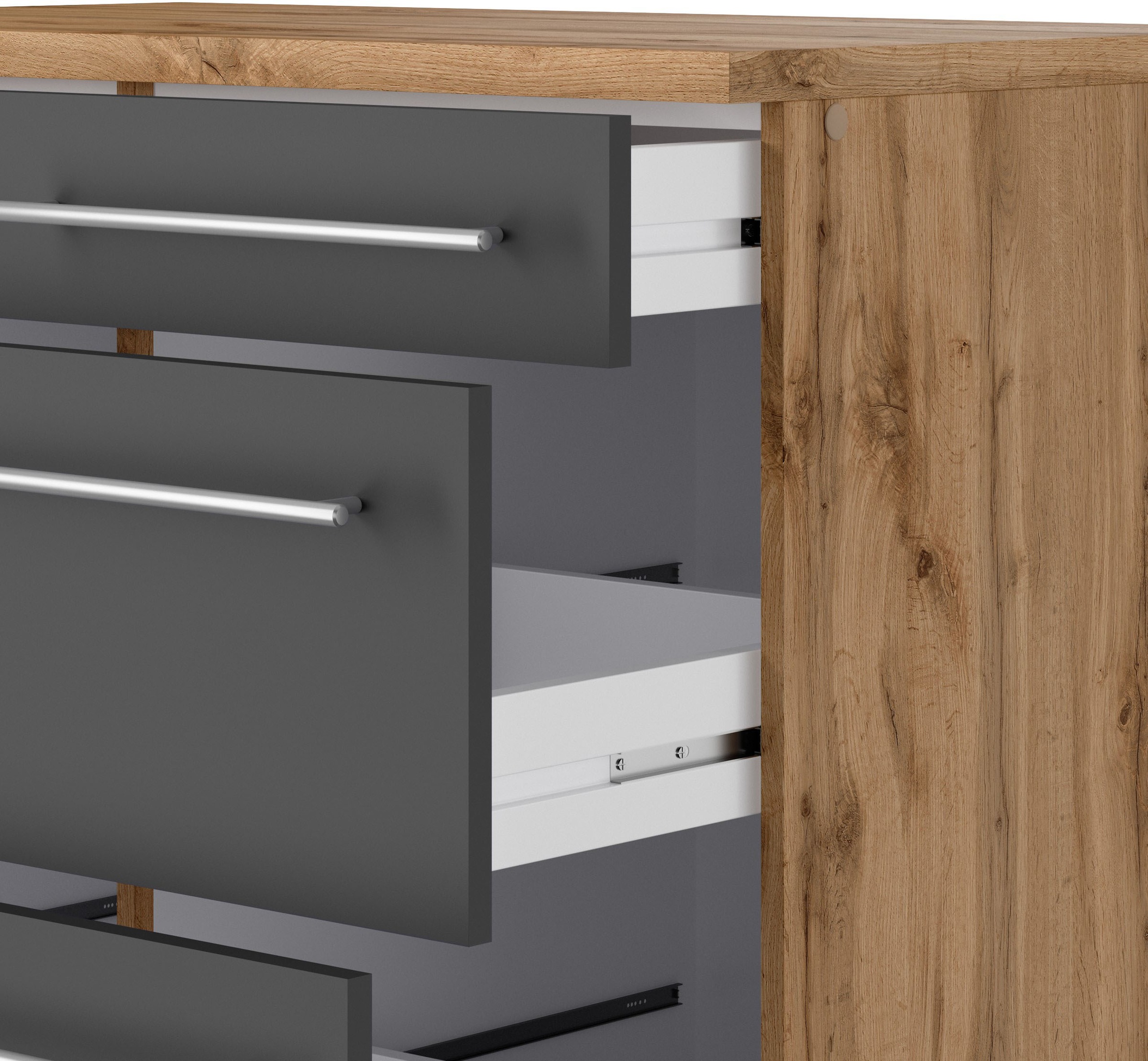 KOCHSTATION Winkelküche »KS-Wien« Stellbreite 220 x 250 cm, wahlweise mit E-Geräten