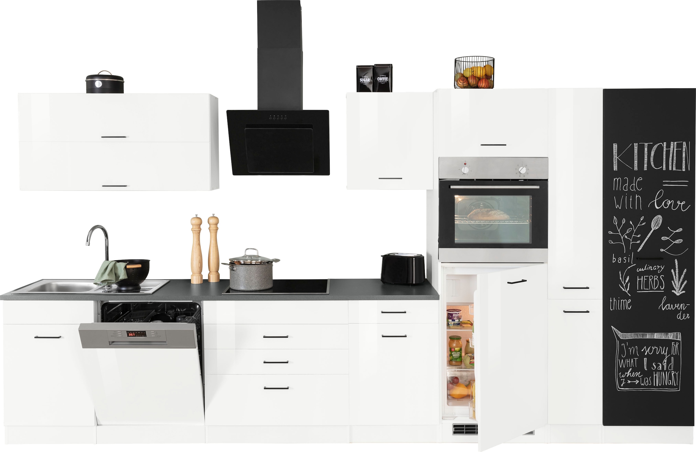 KOCHSTATION Küchenzeile »KS-Trier« ohne E-Geräte, Breite 380 cm