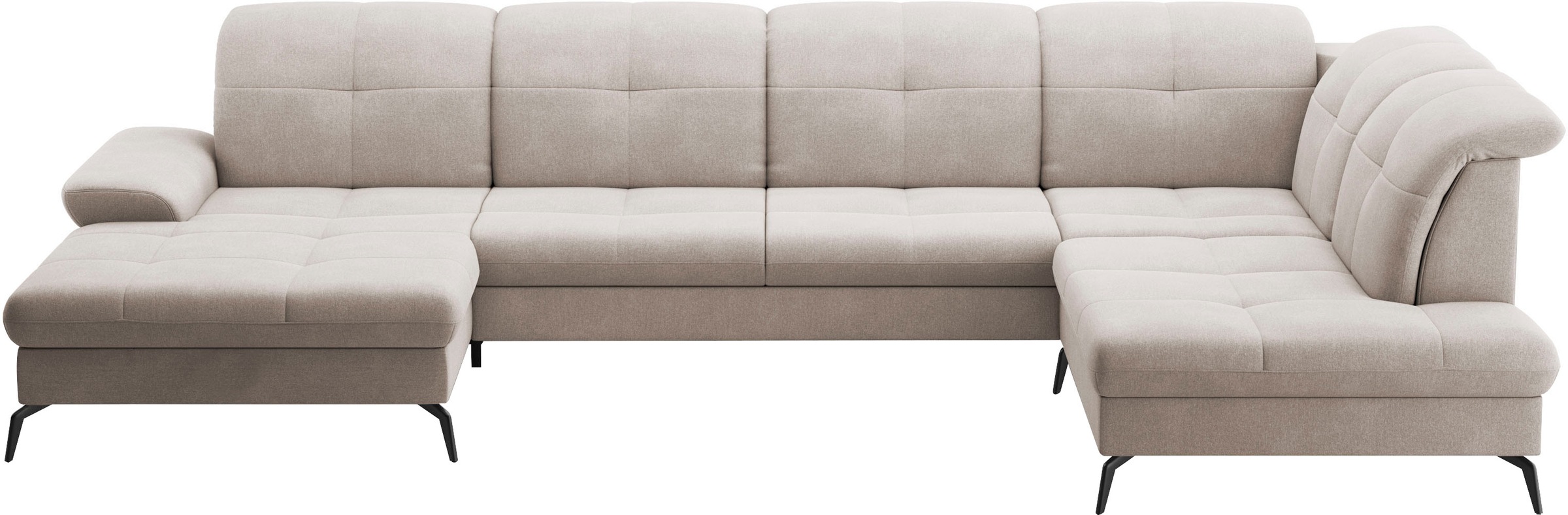 sit&more Wohnlandschaft »Amica, U-Form, inkl. Sitztiefenverstellung und Armteilverstellung«, wahlweise mit Kopfteilverstellung, Bettfunktion und Bettkasten