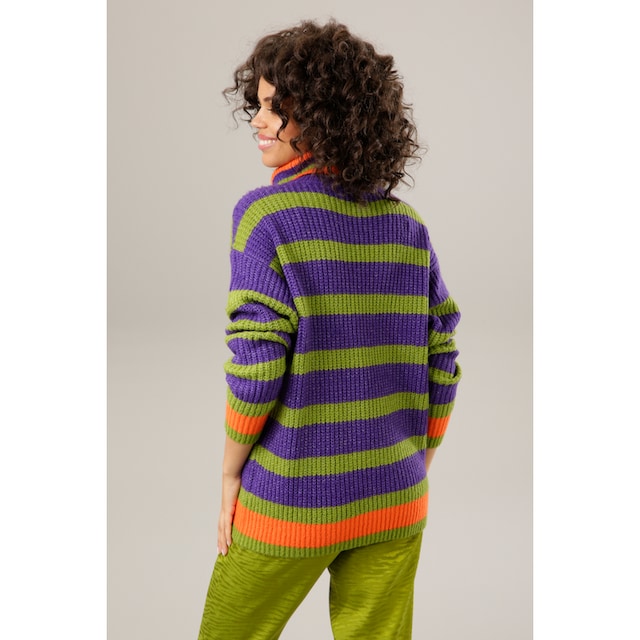 Aniston CASUAL Strickpullover, im farbenfrohem Streifen-Dessin bei ♕