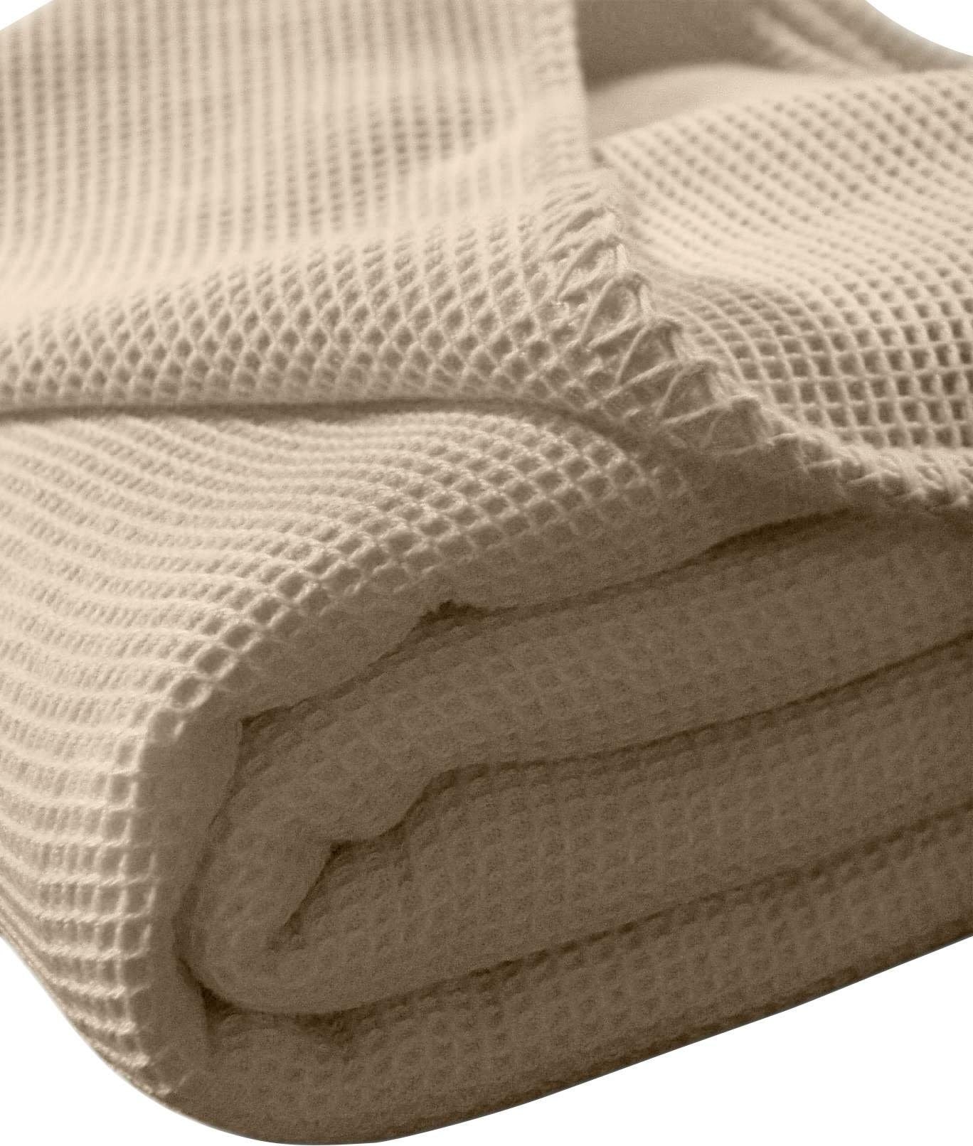 in »La Tagesdecke OEKO-TEX® Sofa Kneer Baumwolle, geeignet, 100 by Einzelbetten Waffelpiqué Doppelbetten, als fürs auch für oder wärmend, Diva«, Tagesdecke zertifiziert Tagesdecke 100% Überwurf pflegeleicht, aus STANDARD