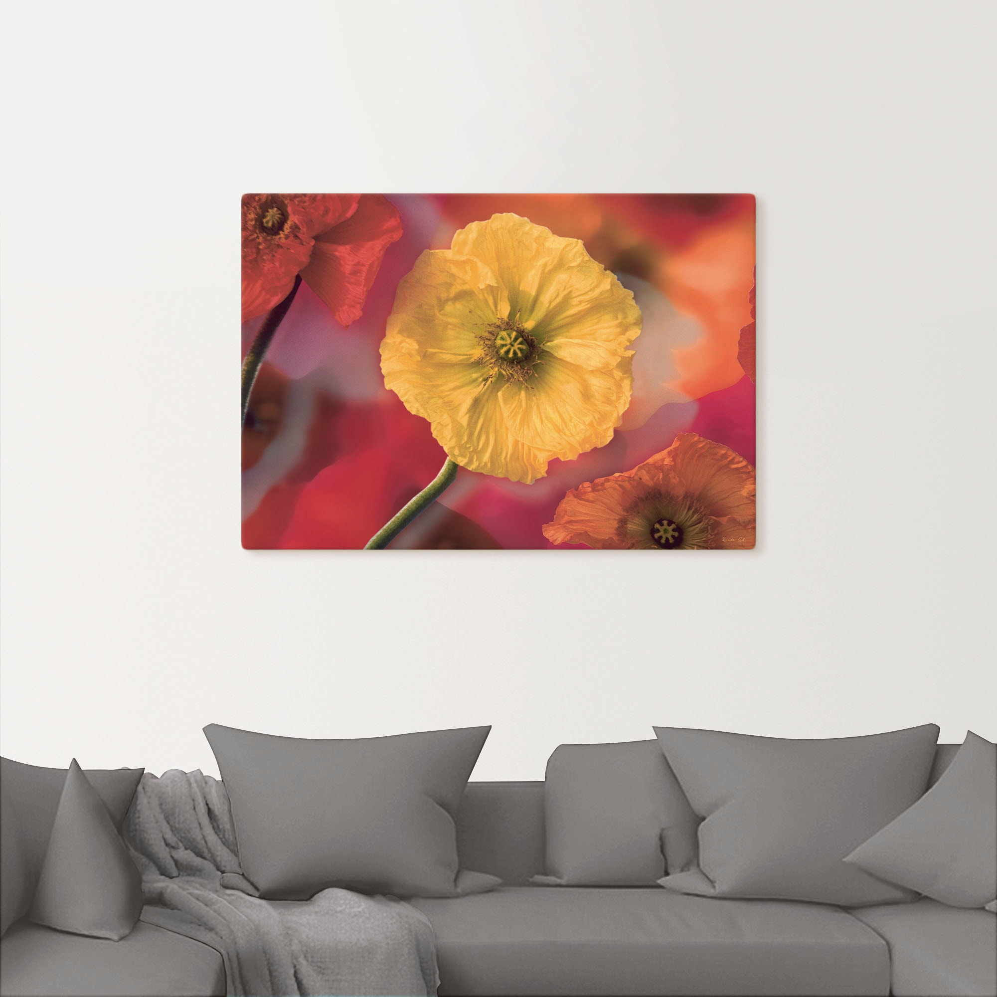 Artland Wandbild »Fotokollage Mohnblumen«, Blumenbilder, (1 St.), als Leinwandbild, Wandaufkleber in verschied. Größen