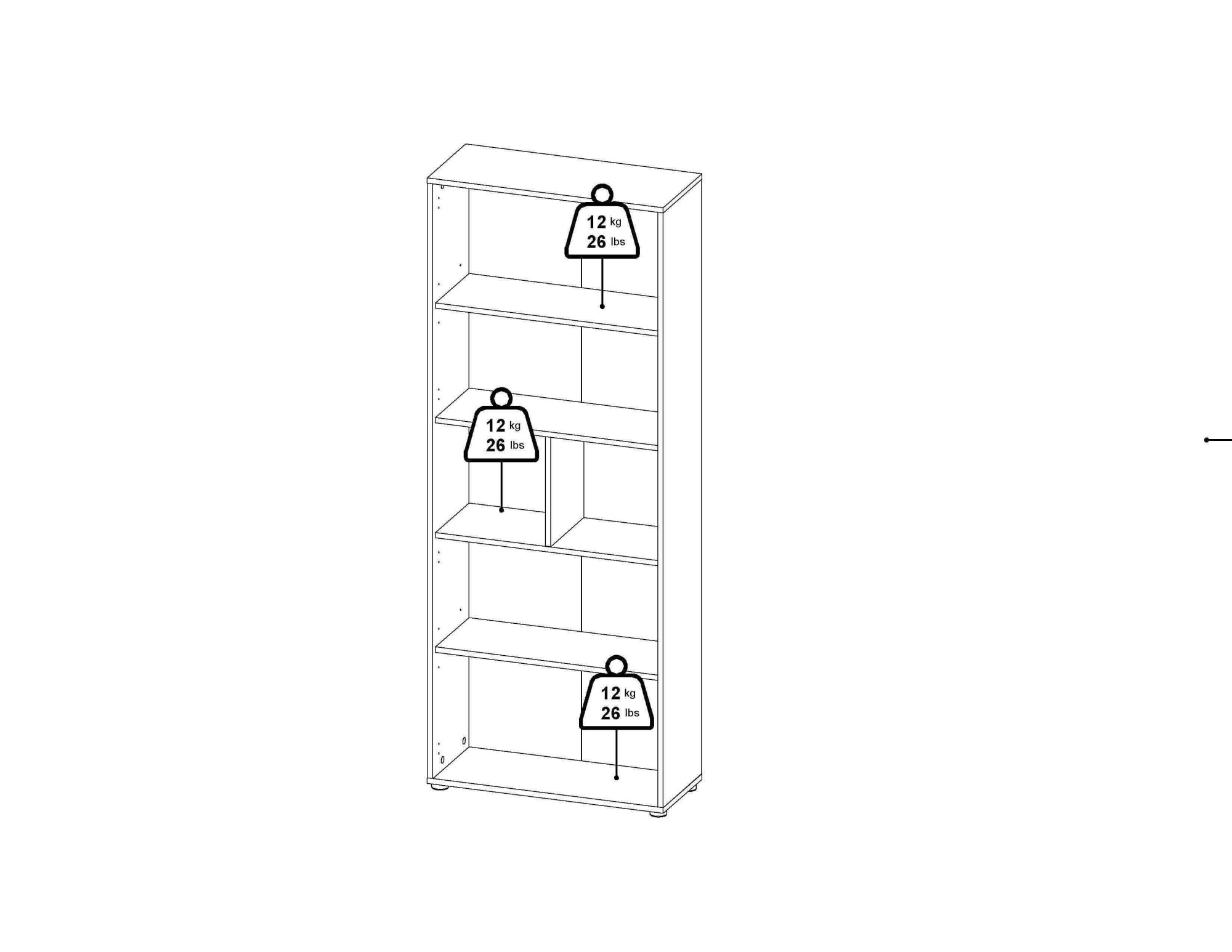INOSIGN Regal »Sign Ablageregal, Aktenregal, Bücherregal, Standregal, Wandregal,« 4 Einlegeböden, 1 Trenneinsatz, Höhe 200 cm, Breite 80 cm
