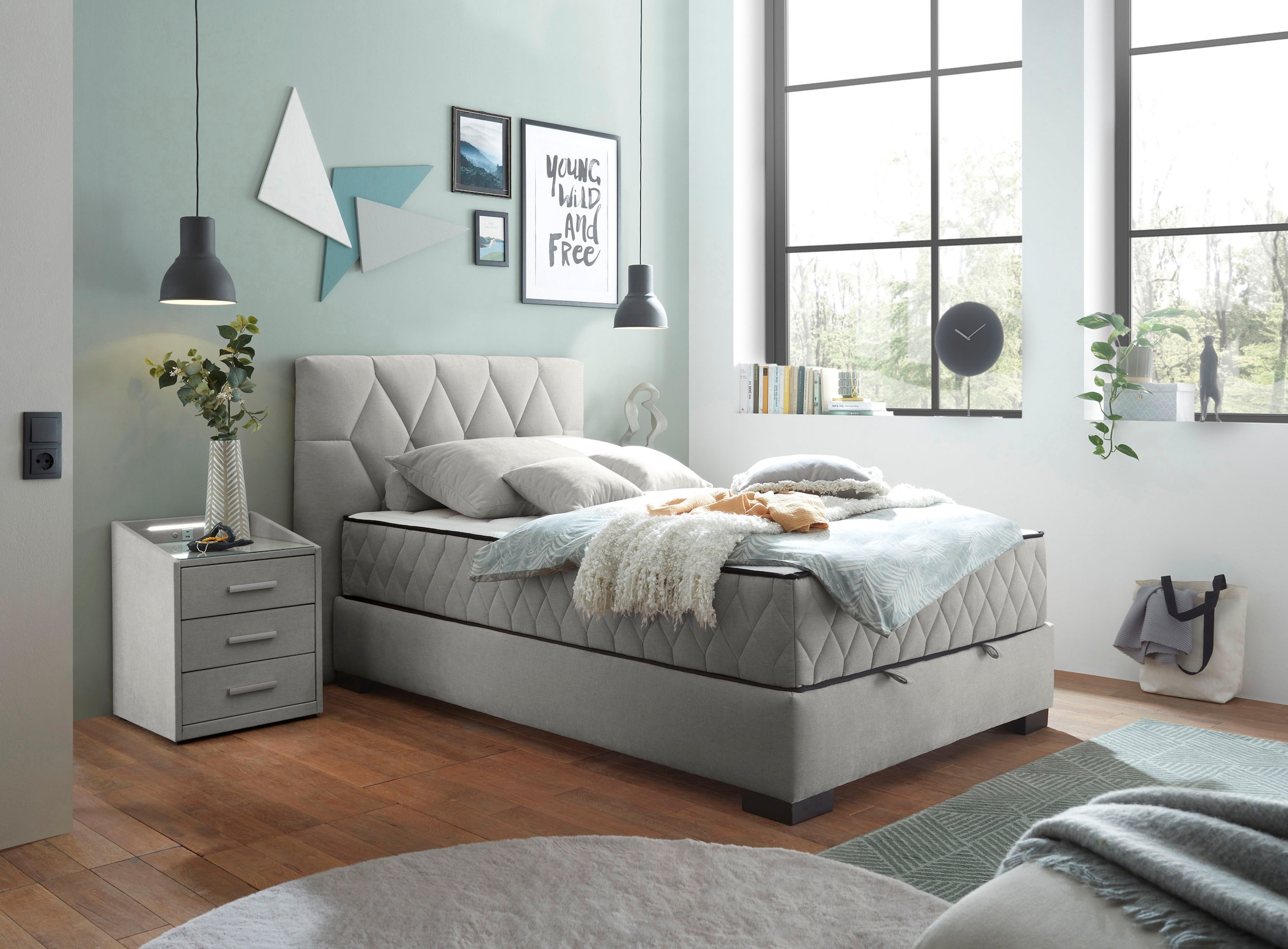ED EXCITING DESIGN Boxbett »Nagol«, mit Bettkasten, mit Wendematratze, erhältlich in verschiedenen Breiten