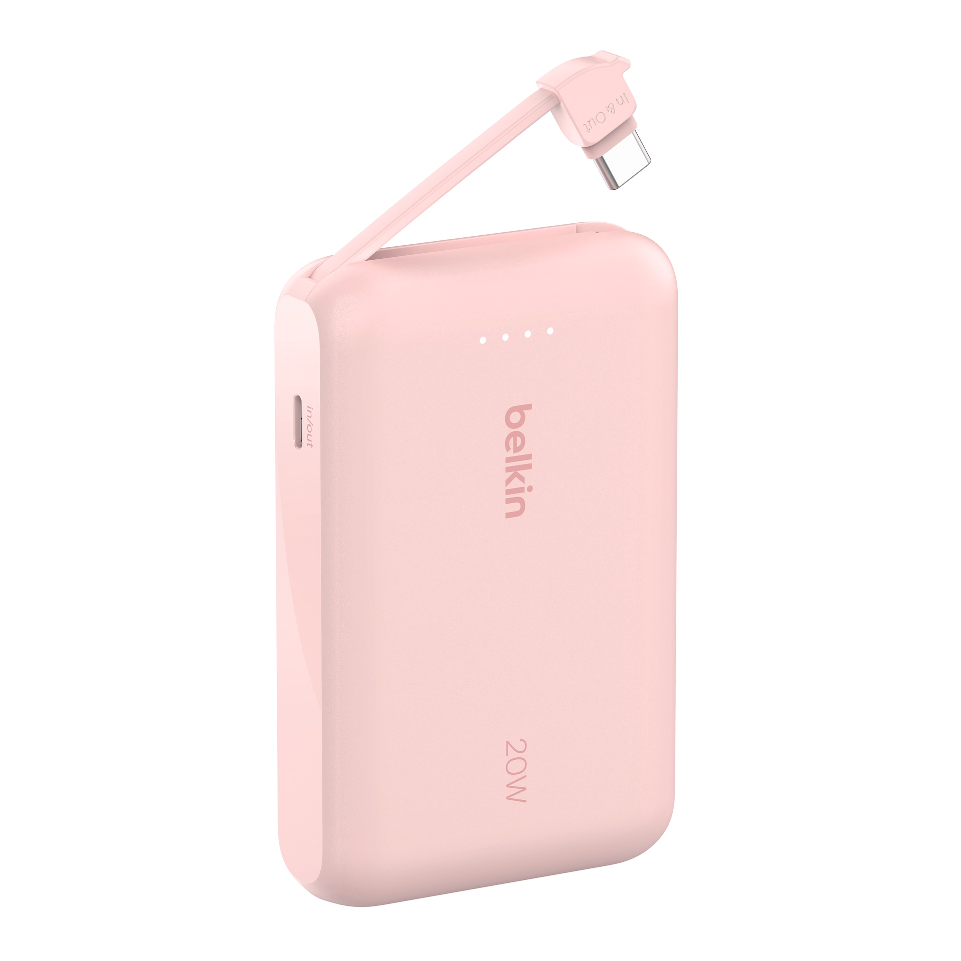 Belkin Powerbank »BoostCharge Power Bank 10K mit integrierten Kabeln«, Belkin BOOST CHARGE Power Delivery Powerbank 10.000mAh, white