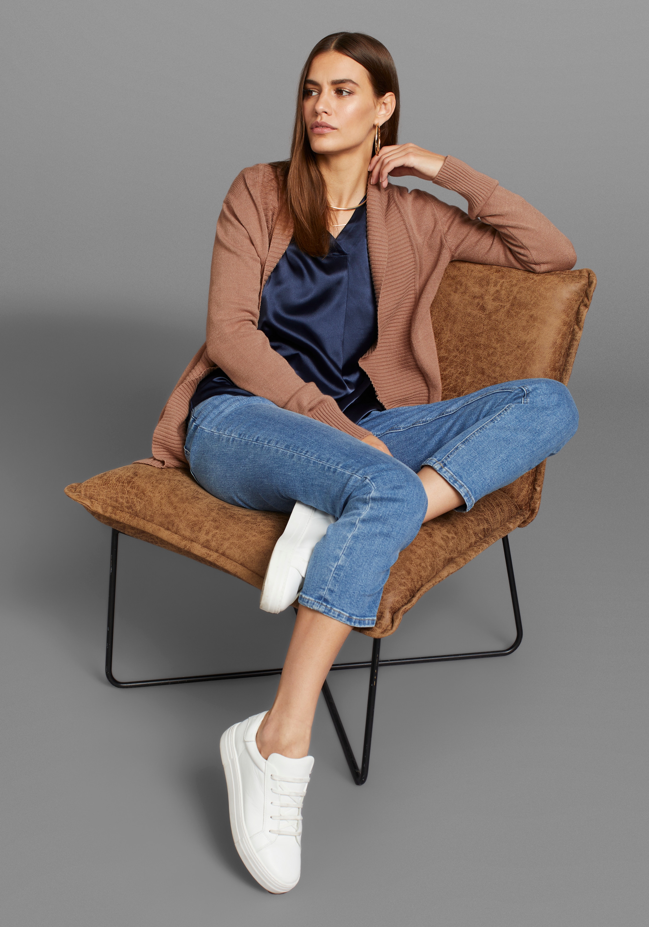 HECHTER PARIS Longstrickjacke, mit Schalkragen