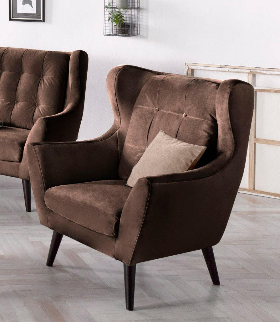 andas Ohrensessel »Hemmink, Sessel, Loungesessel«, mit Knopfheftung