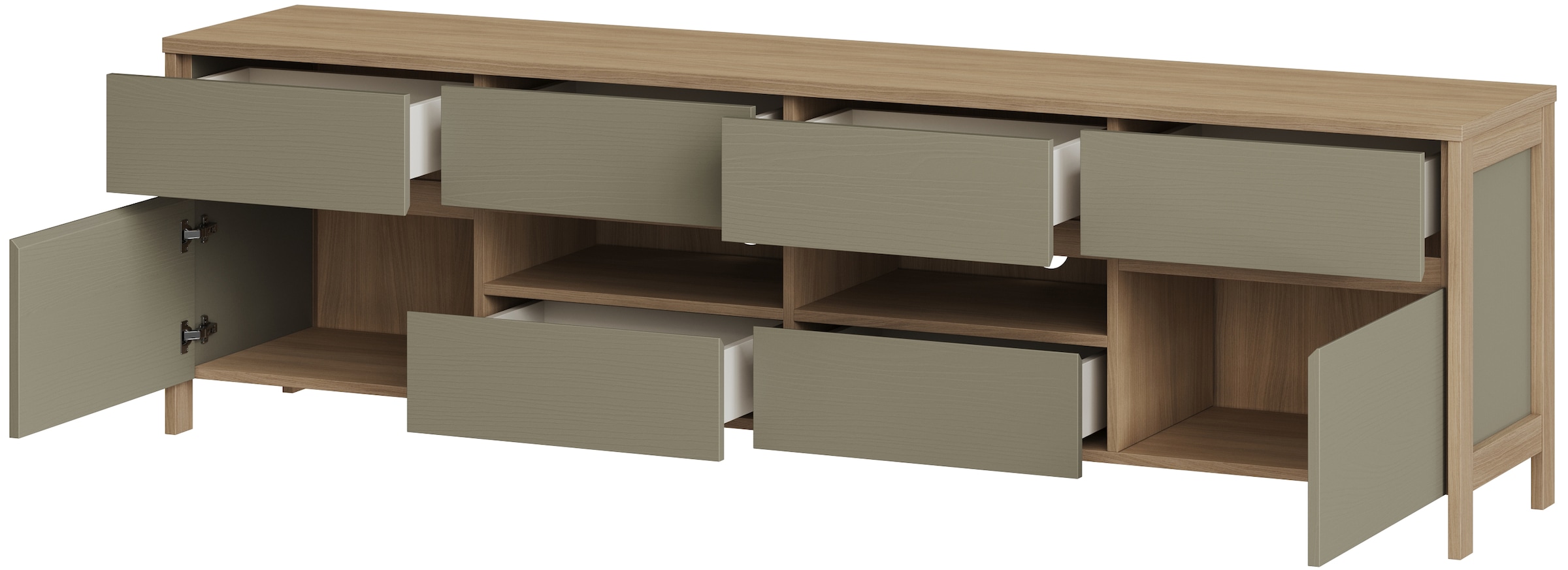 Home affaire TV-Schrank »Stranda, moderner TV-Unterschrank, Kommode im Scandi-Style, Lowboard« Rahmenoptik, ausreichend Stauraum, vielseitig einsetzbar, 193 cm breit