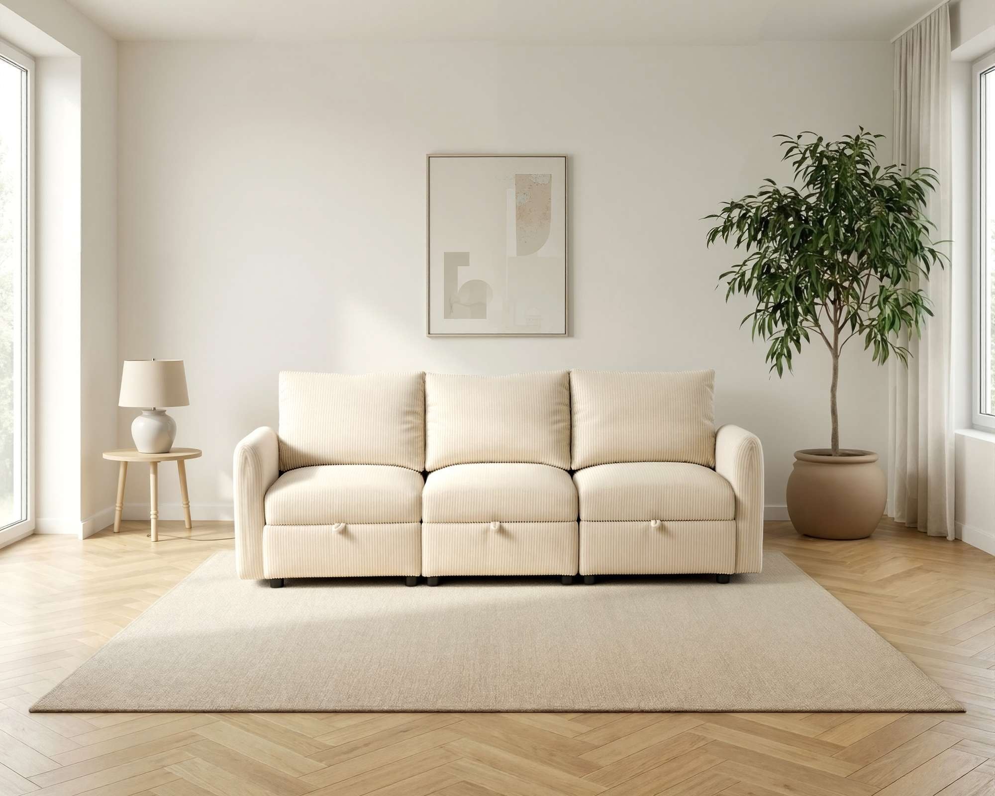 Dorel Home 3-Sitzer »STILHUS Modularsofa mit Stauraum, Breite 220 cm, Cord-Bezug« als Modul oder separat verwendbar - individuell kombinierbar