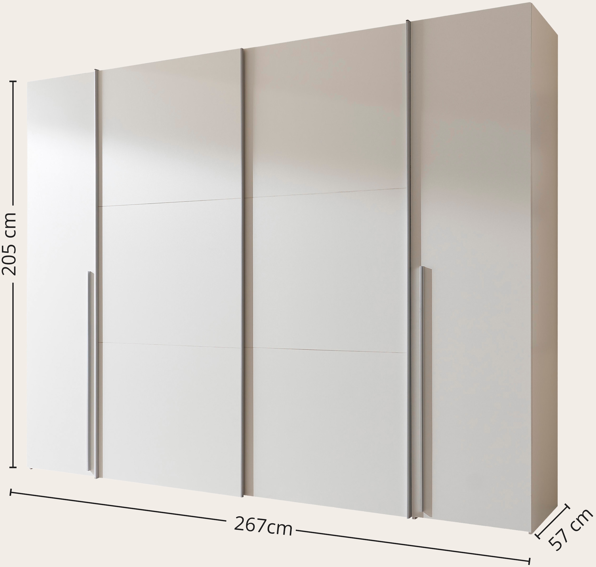 Schlafkontor Schwebetürenschrank »Maturs Drehtürenschrank«, 2 Schwebetüren, 2 Drehtüren mit 10 Einlegeböden und 2 Kleiderstangen