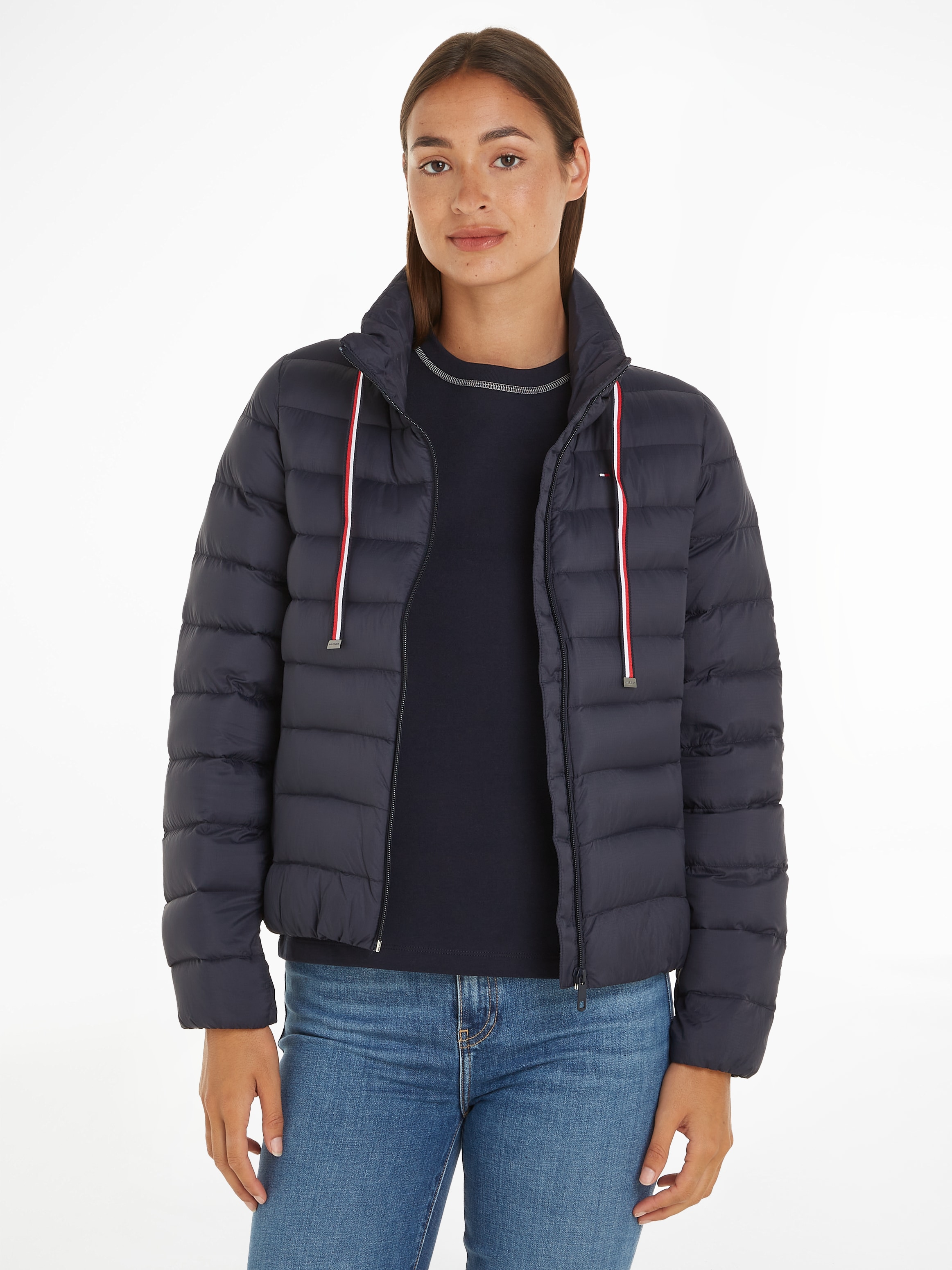 Tommy Hilfiger Kurzjacke »PACKABLE LW DOWN GS JACKET«, mit gestreiftem Kordelzug