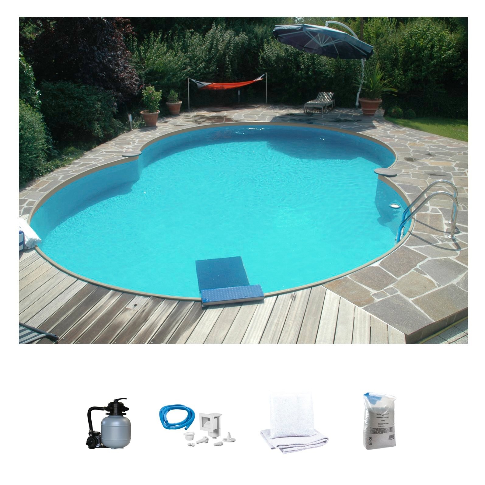 my POOL BWT Achtformpool, (Set, 5 tlg.), BxLxH: 320x525x120 cm