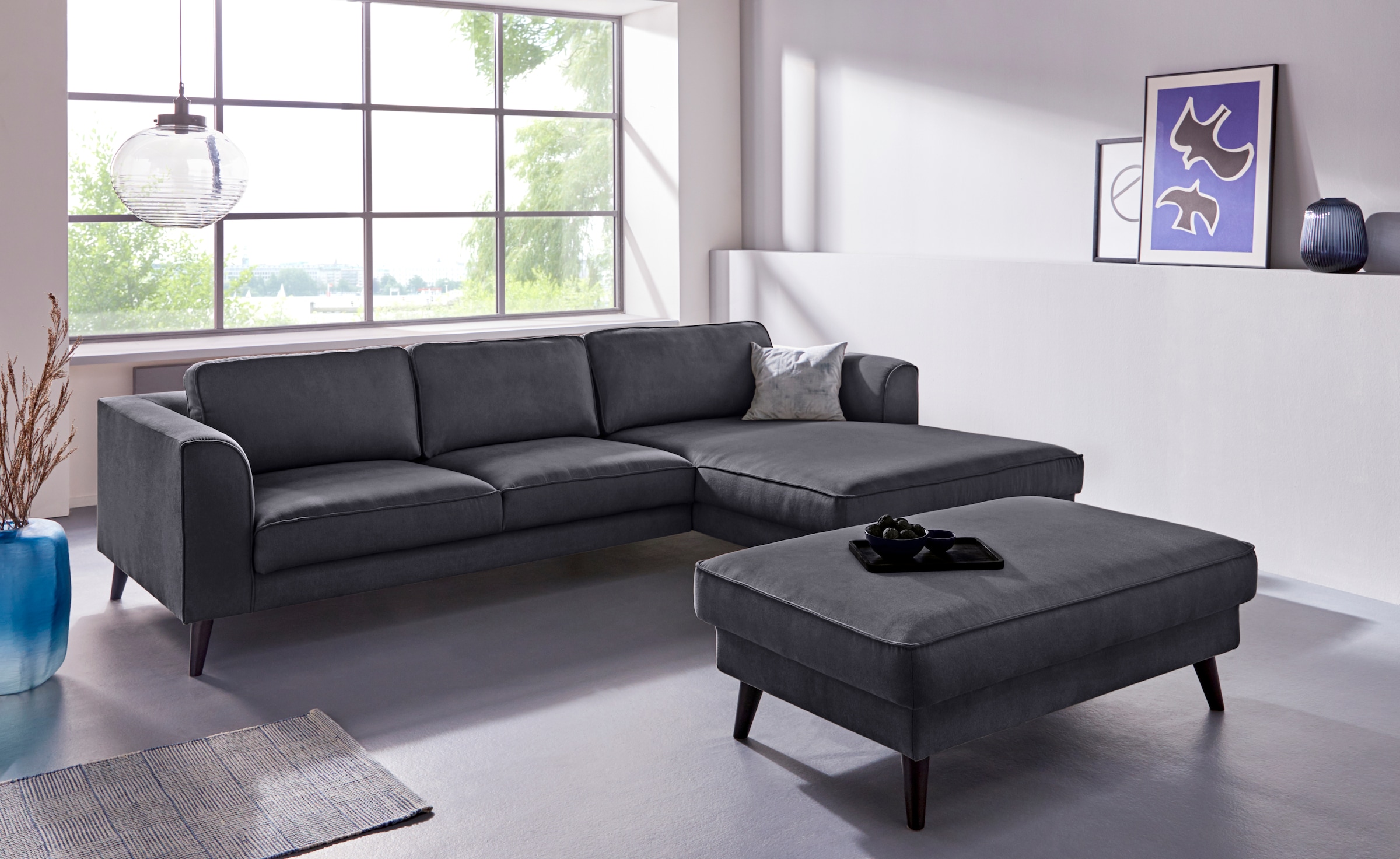 INOSIGN Ecksofa »Lumber Jack, elegant und bequem, Breite 280, hoher Fuß, L-Form«, in moderner Optik