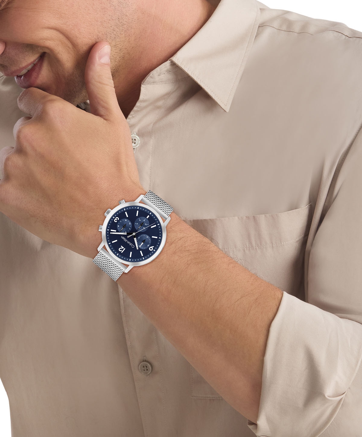 Calvin Klein Multifunktionsuhr »GAUGE« Quarzuhr, Armbanduhr, Herrenuhr, Datum, Edelstahlarmband