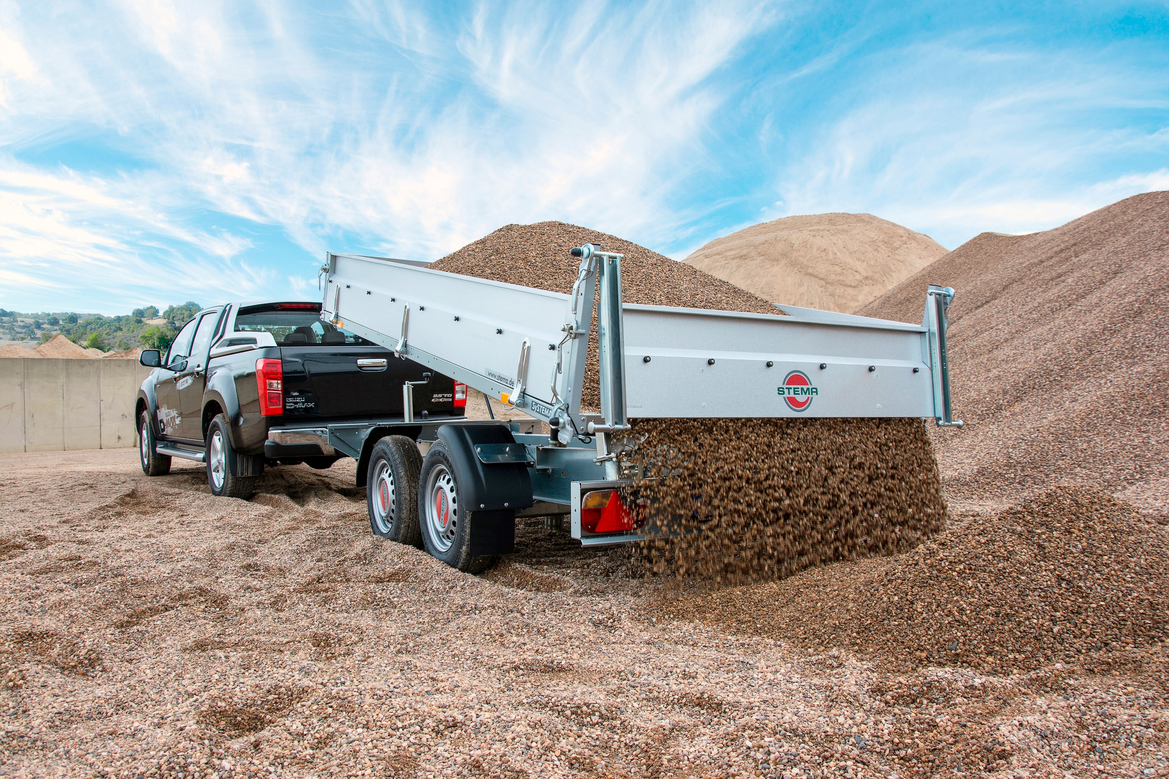 STEMA PKW-Anhänger »Rückwärtskipper 2,7 t« inkl. E-Hydraulikset und Gitteraufsatz